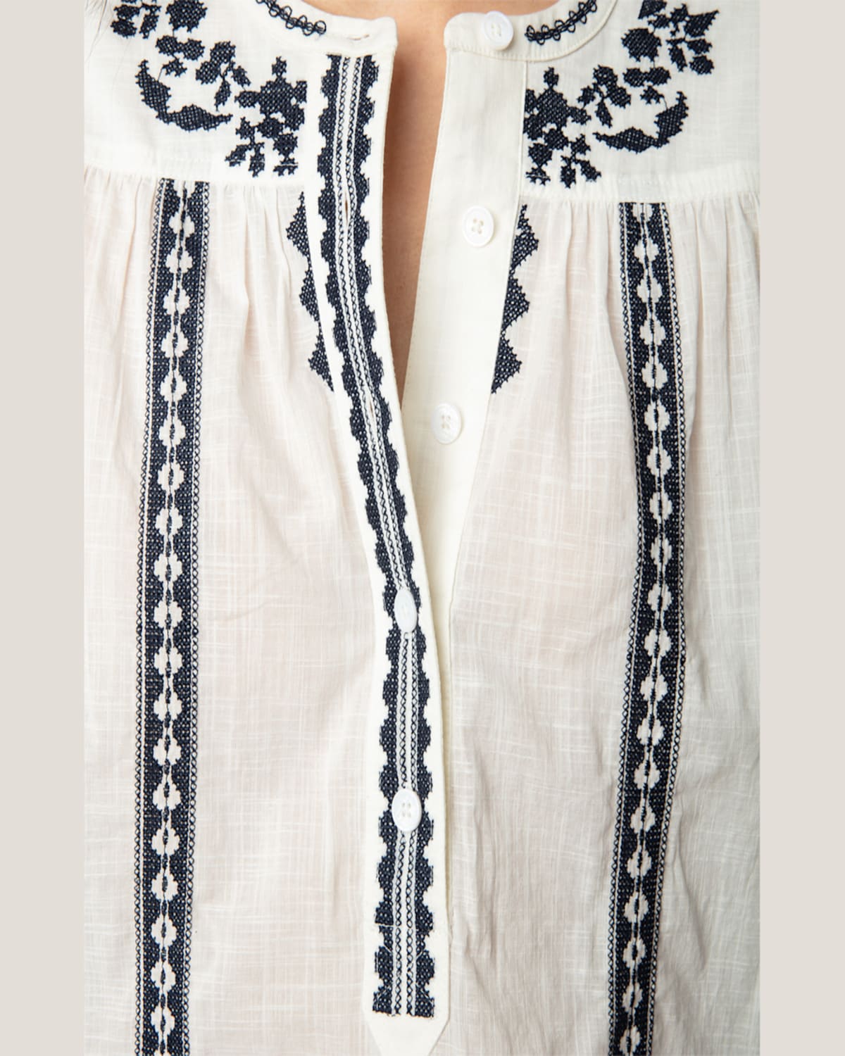 ZADIG & VOLTAIRE TIGY KOZAK EMBROIDERED BLOUSE 
