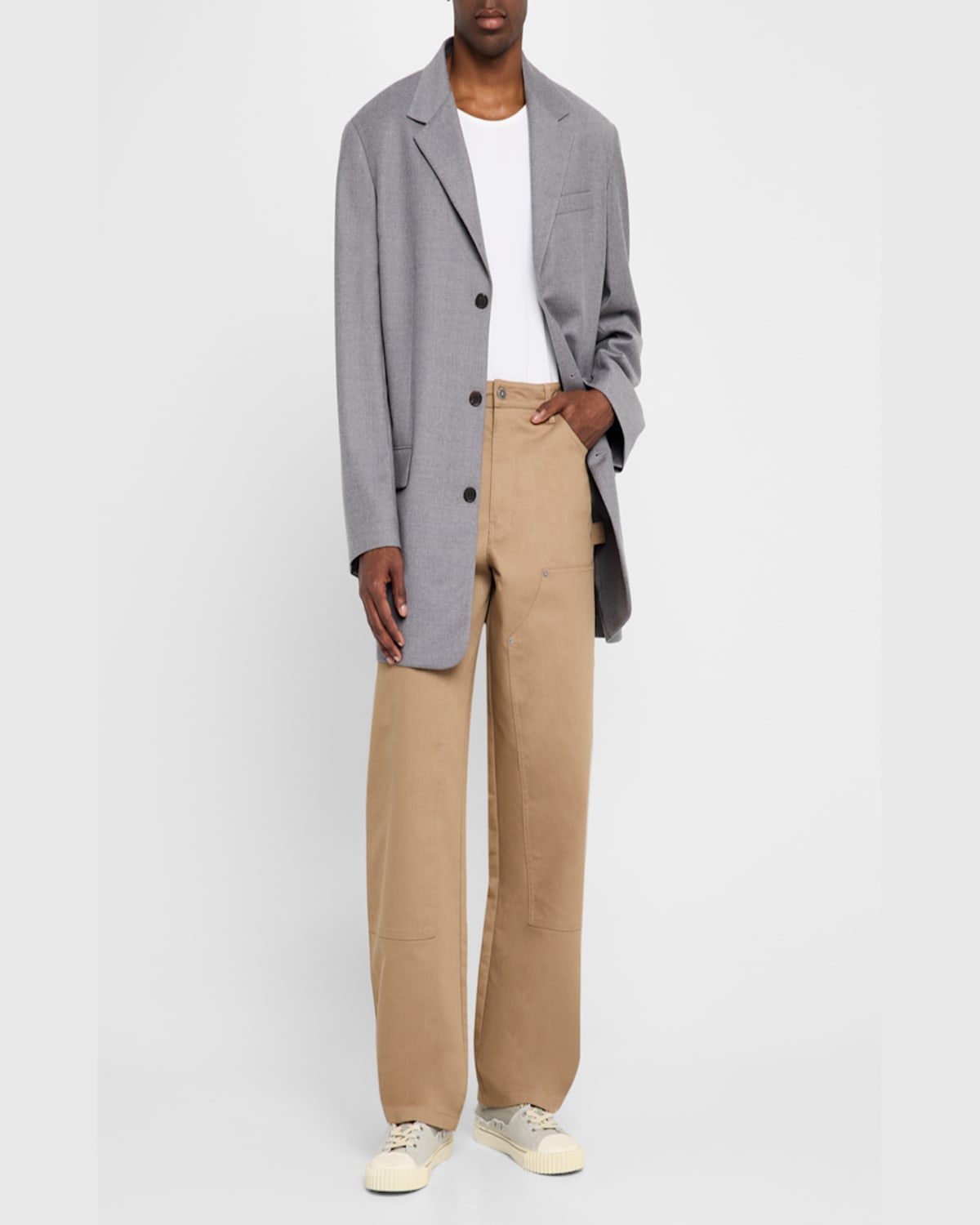 Golden Goose Men's Journey Carpenter Pants In Khaki Beige