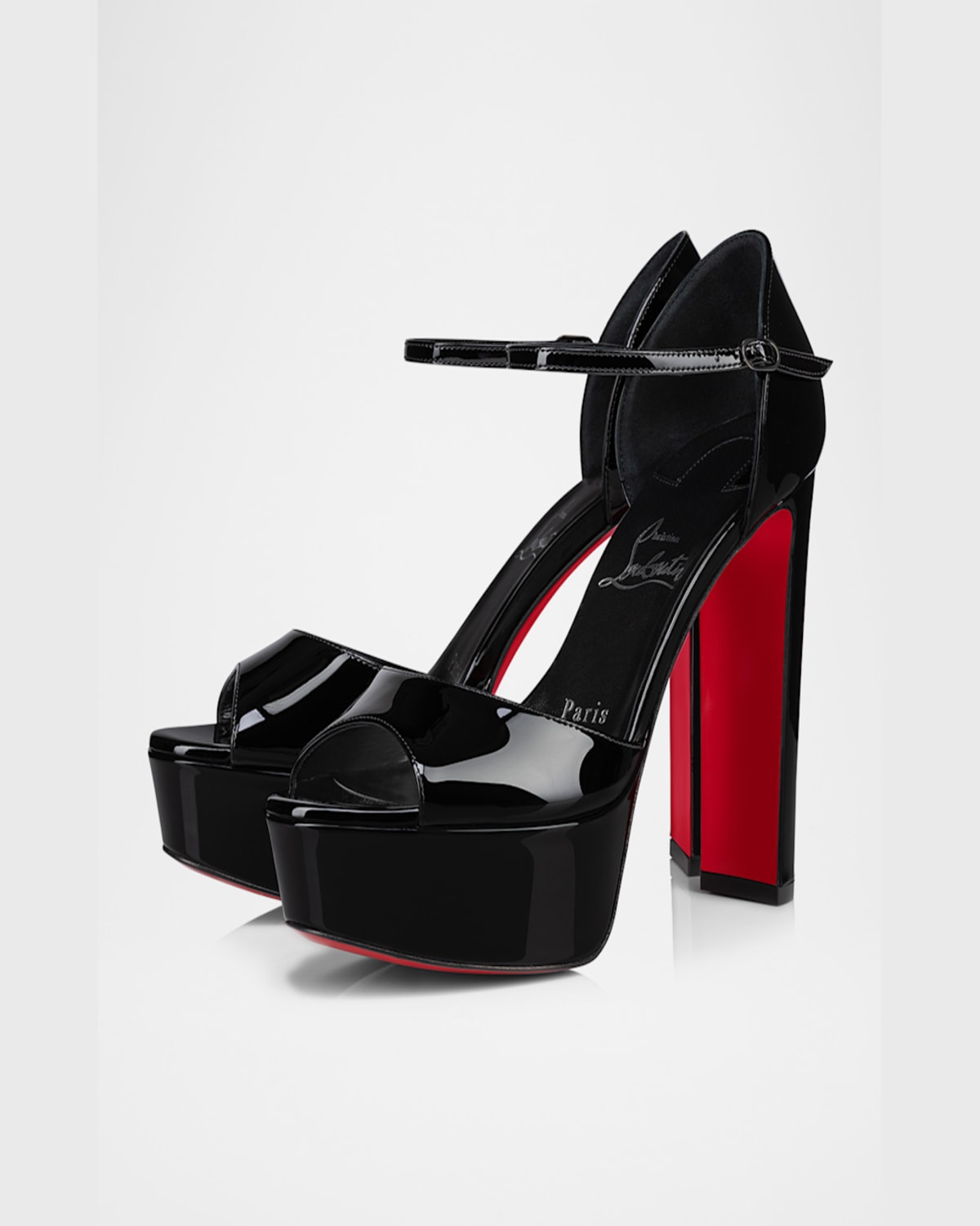 Christian Louboutin Sandaloo Patent Red Sole Platform Sandals
