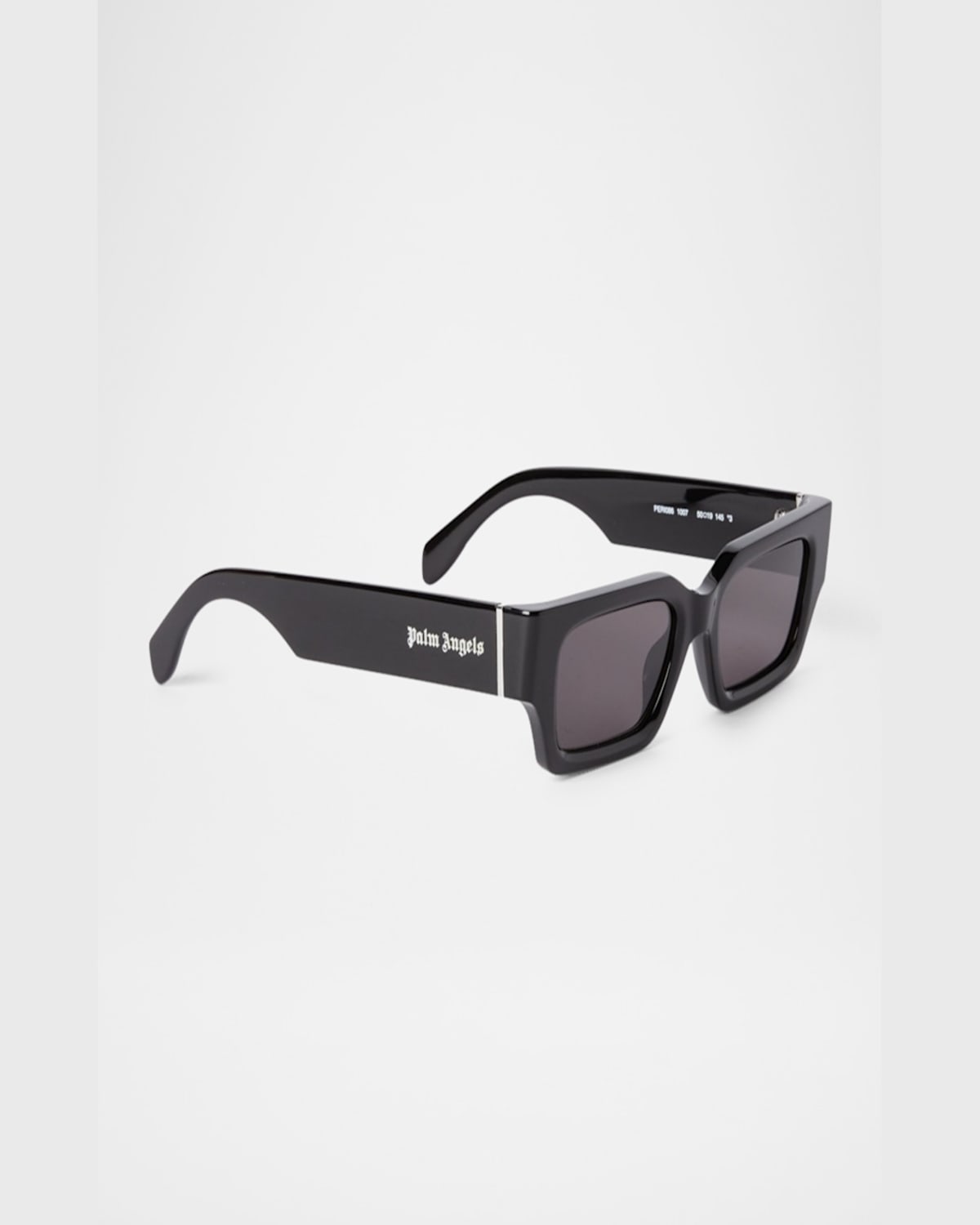 Palm Angels Hyde Acetate Rectangle Sunglasses In Black Dark Grey
