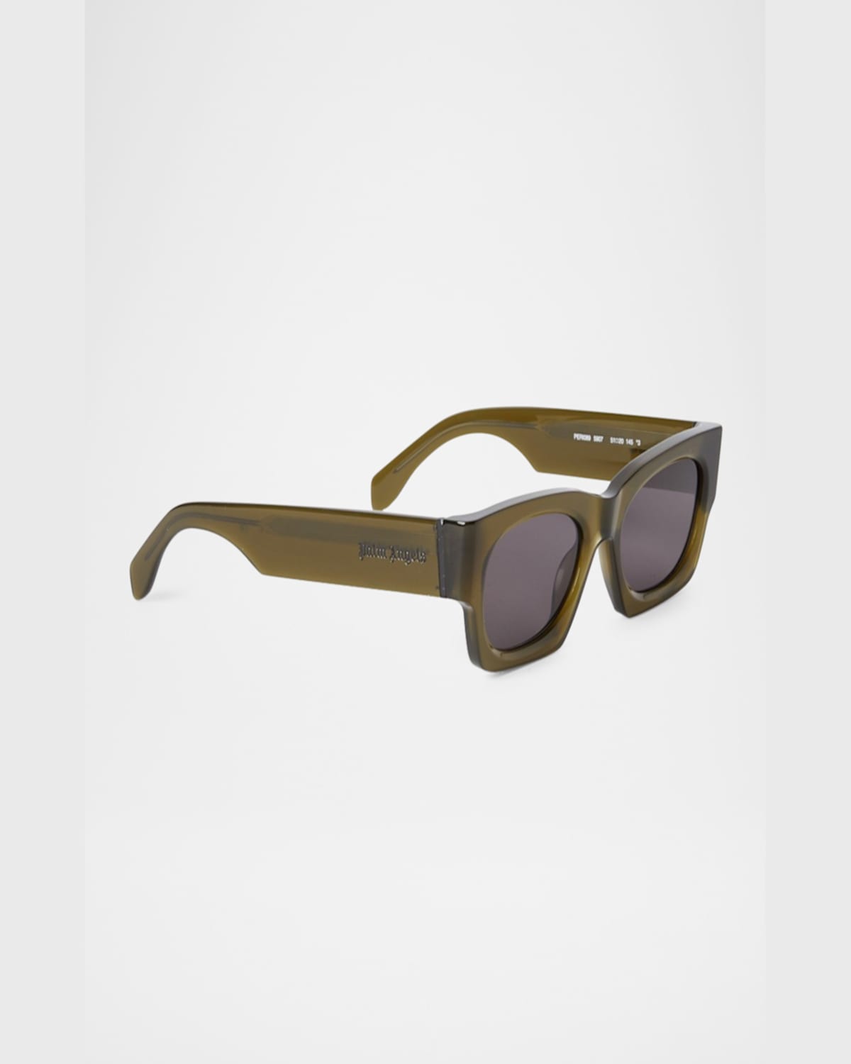 Palm Angels Bodie Rectangle Acetate Sunglasses In Light Green Dark Grey