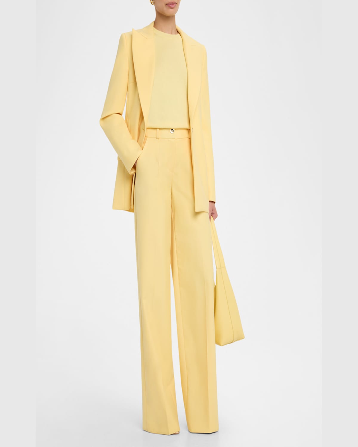 Shop Sergio Hudson Short-sleeve Cashmere Crewneck Sweater In Yellow
