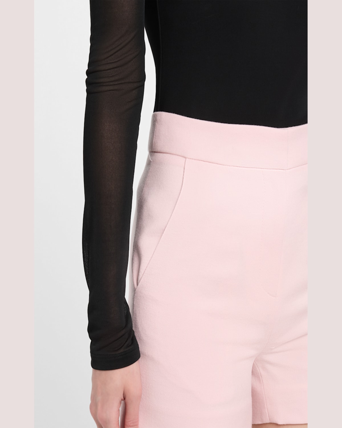 Sergio Hudson Wool Tailored Shorts In Blush