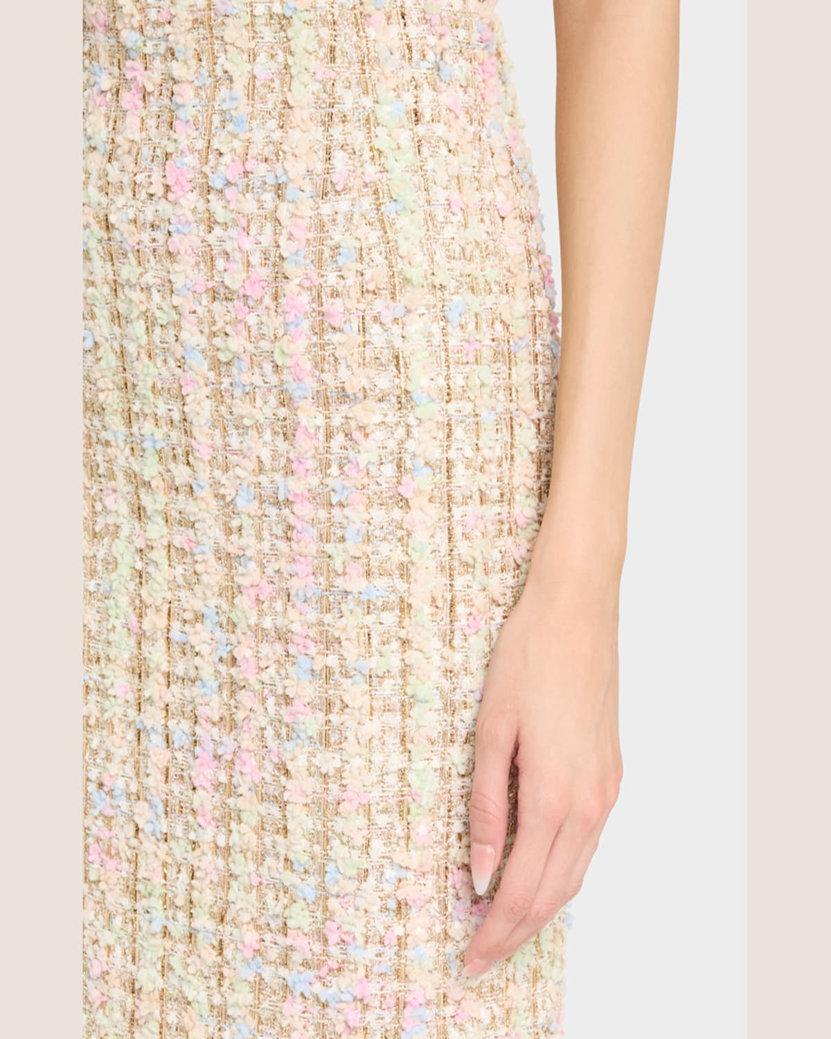 Sergio Hudson Tweed Maxi Skirt In Multi