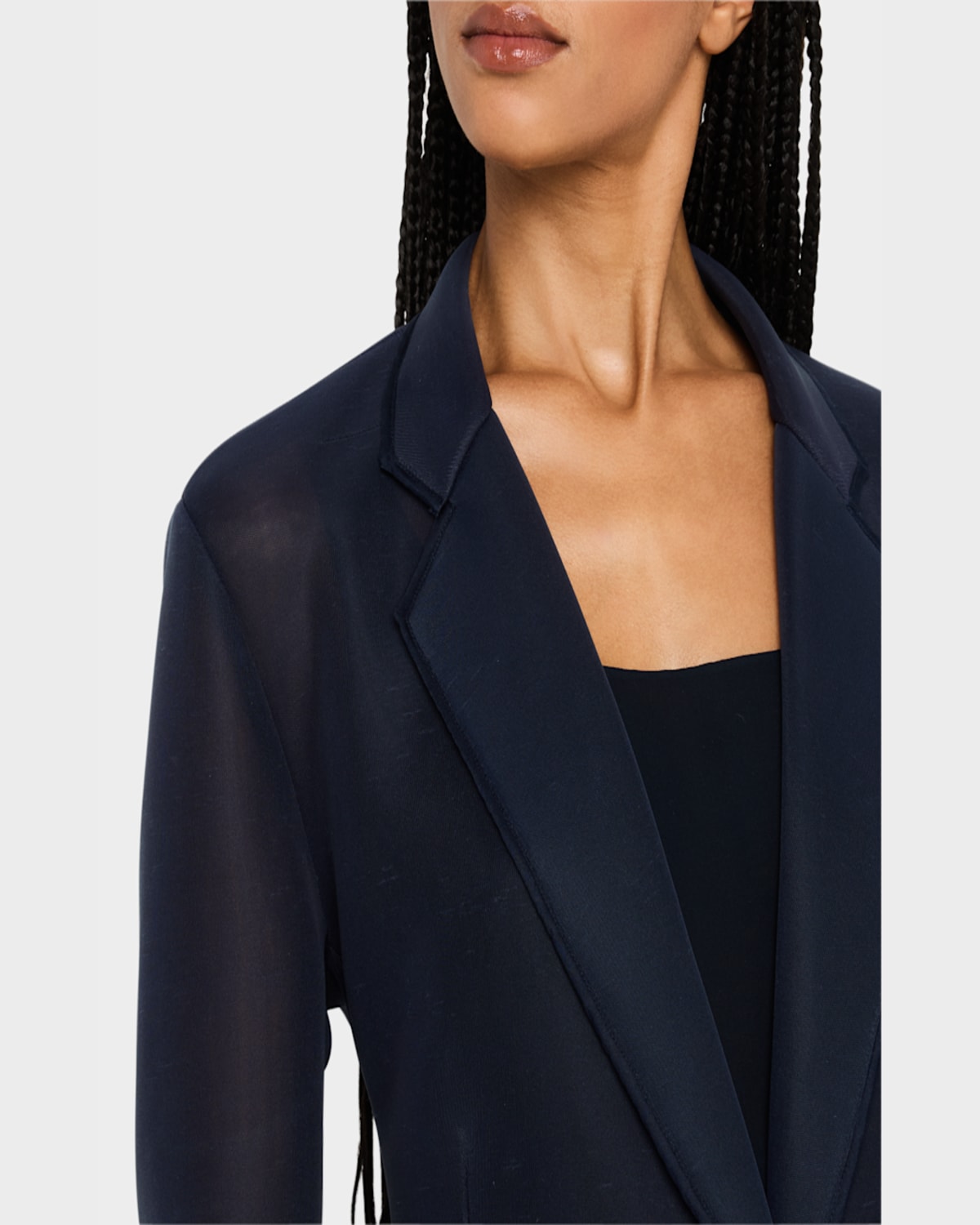 Brandon Maxwell The Pearl Double Breasted Fitted Jacket In Navy