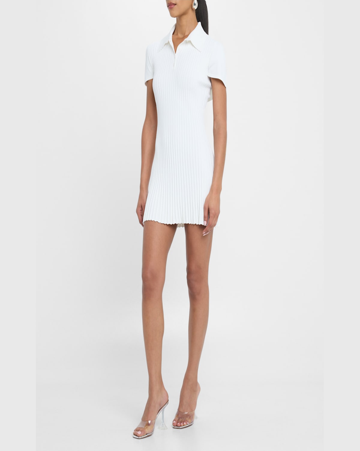 Brandon Maxwell Alice Pleated Polo Mini Dress