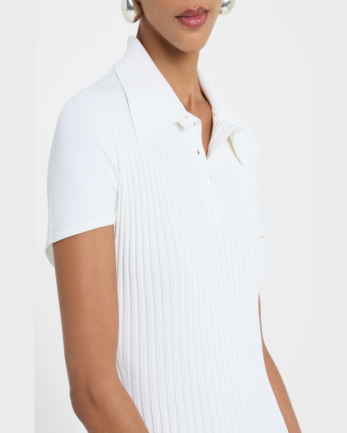 Brandon Maxwell Alice Pleated Polo Mini Dress