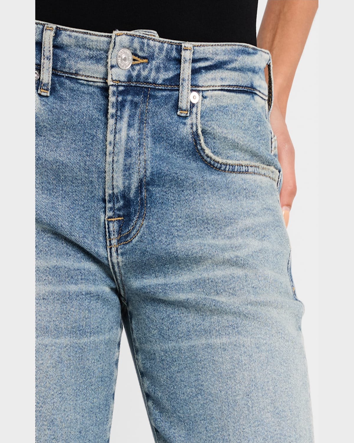 7 For All Mankind Calie Distressed Straight Ankle Jeans In Shore Break