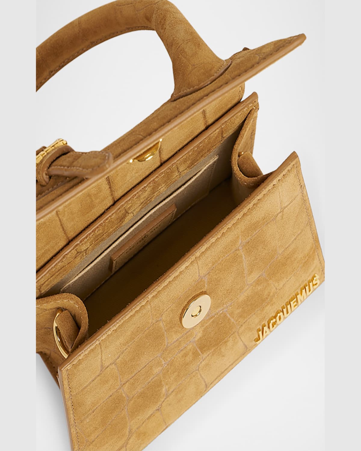Jacquemus 'the Medium Chiquito With Buckle' Camel Brown Handle Bag In Camel