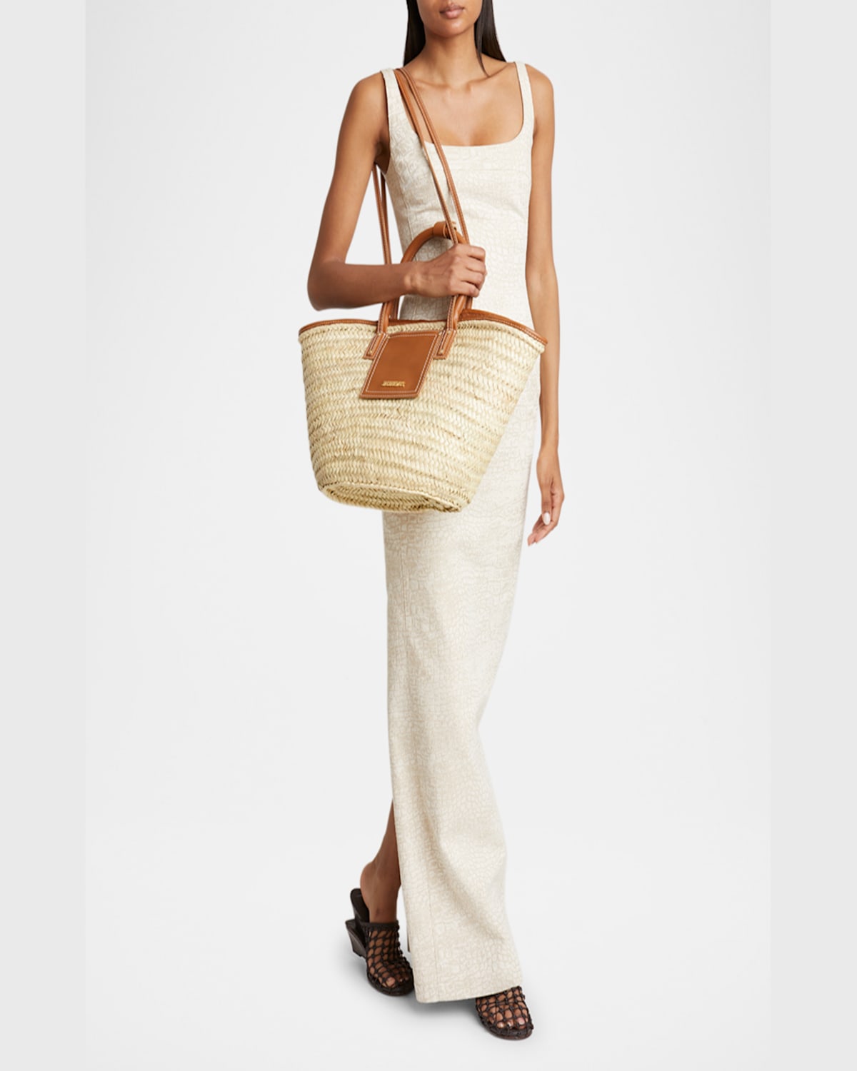 Jacquemus Le Panier Soli Top-handle Bag In Light Brown