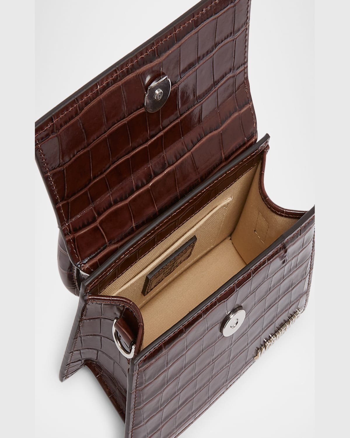 Jacquemus Le Chiquito Moyen Croc-embossed Leather Top-handle Bag In Dark Brown