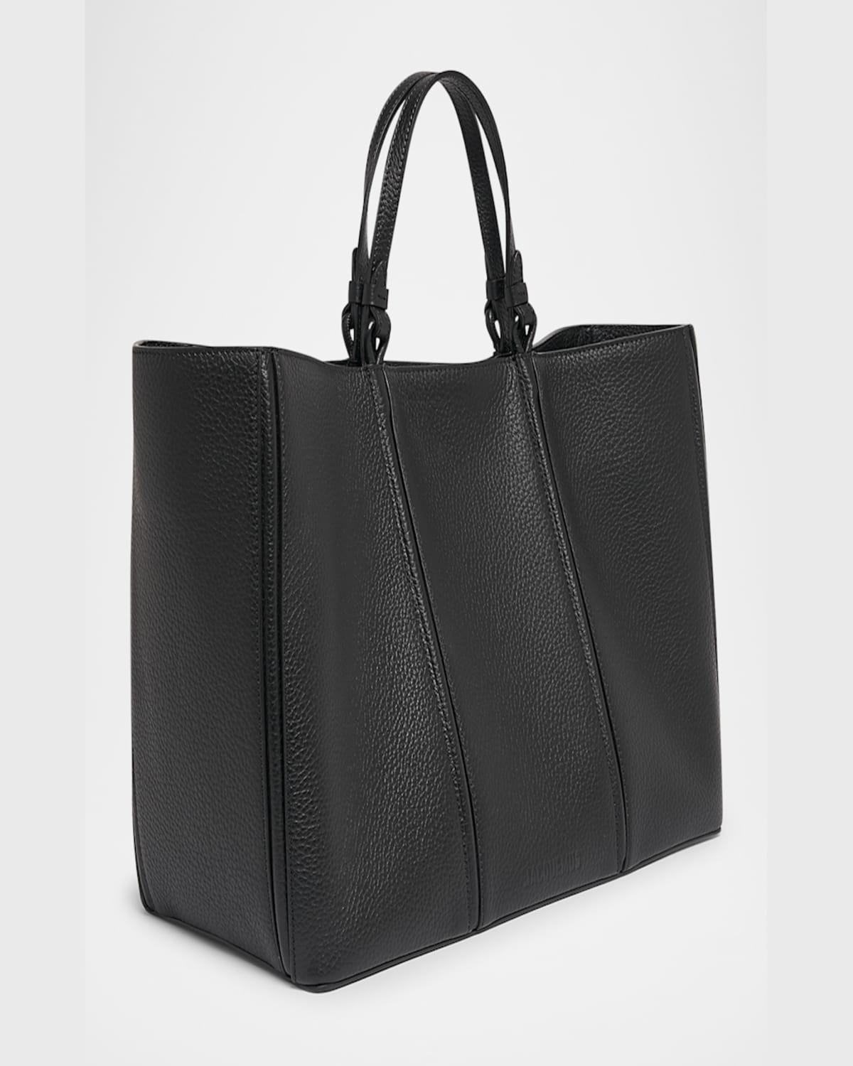 Jacquemus Le Marino Leather Shopper Tote Bag In Black