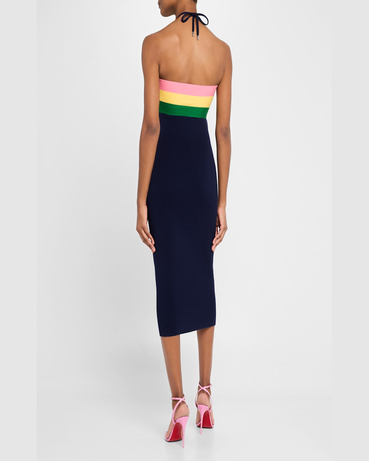 LE SUPERBE CATCHING RAYS STRIPE BANDEAU MIDI DRESS 