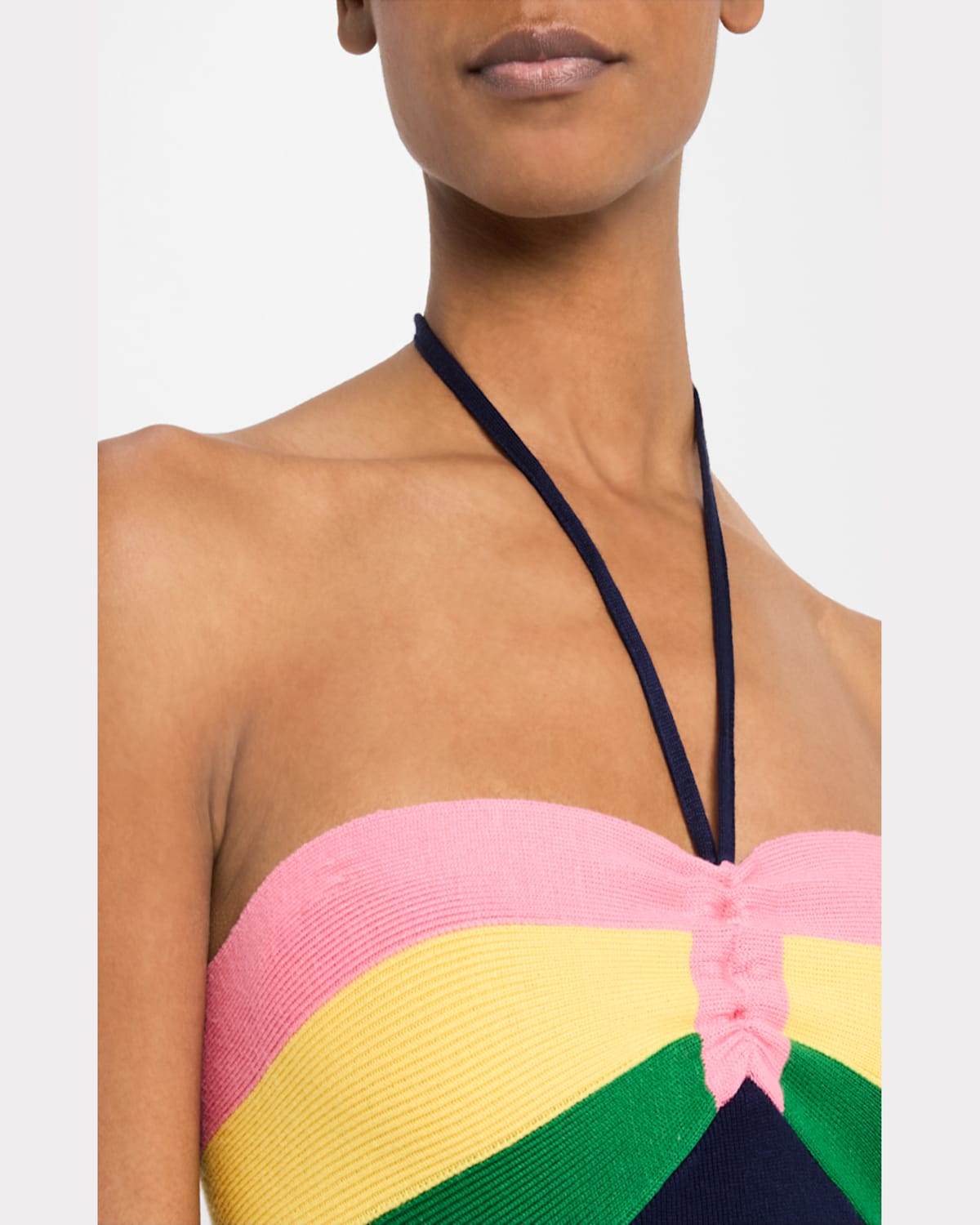 Shop Le Superbe Catching Rays Stripe Bandeau Midi Dress In Navy