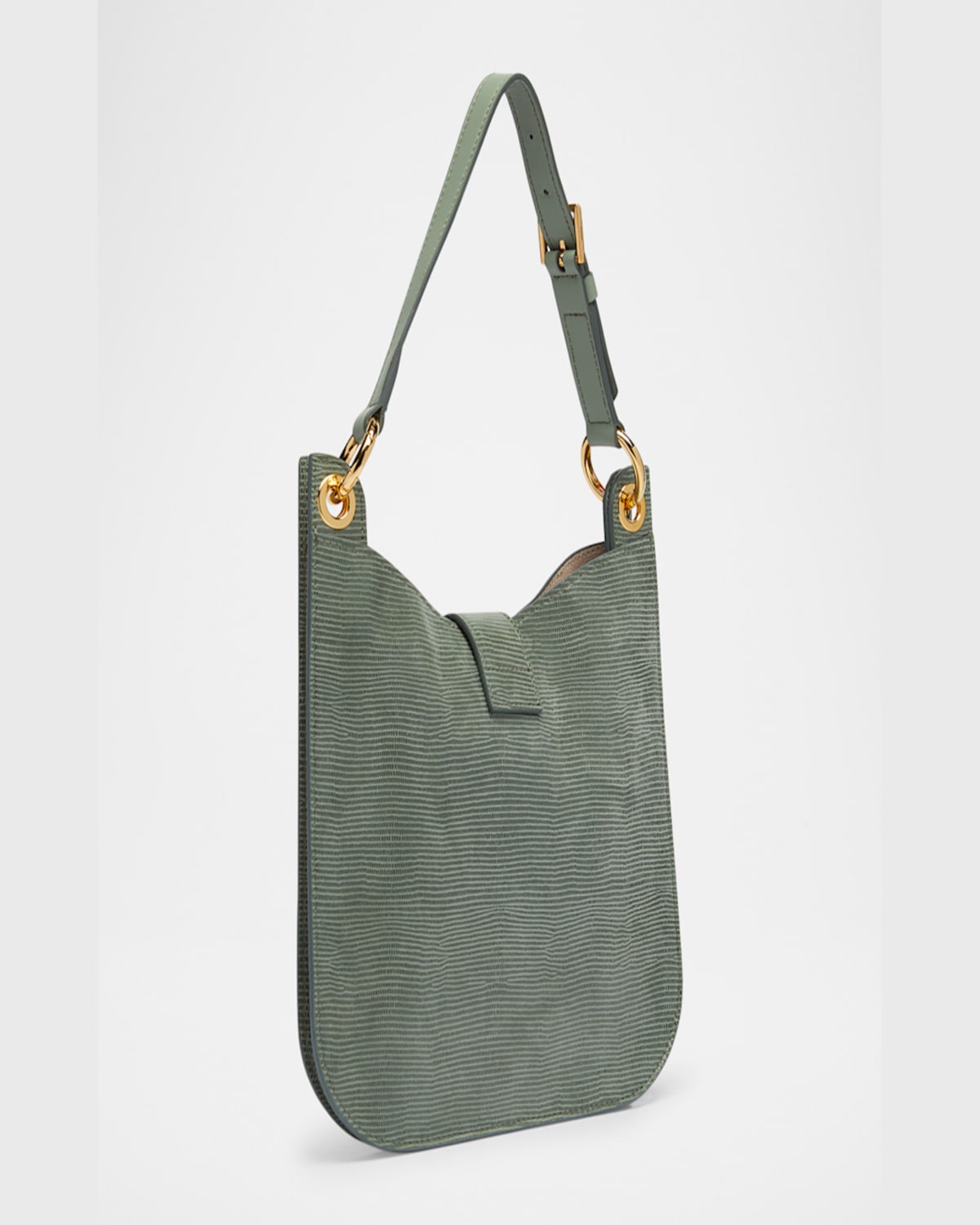 TOM FORD TARA SMALL CROSSBODY BAG IN LIZARD-EMBOSSED SUEDE AND LEATHER 
