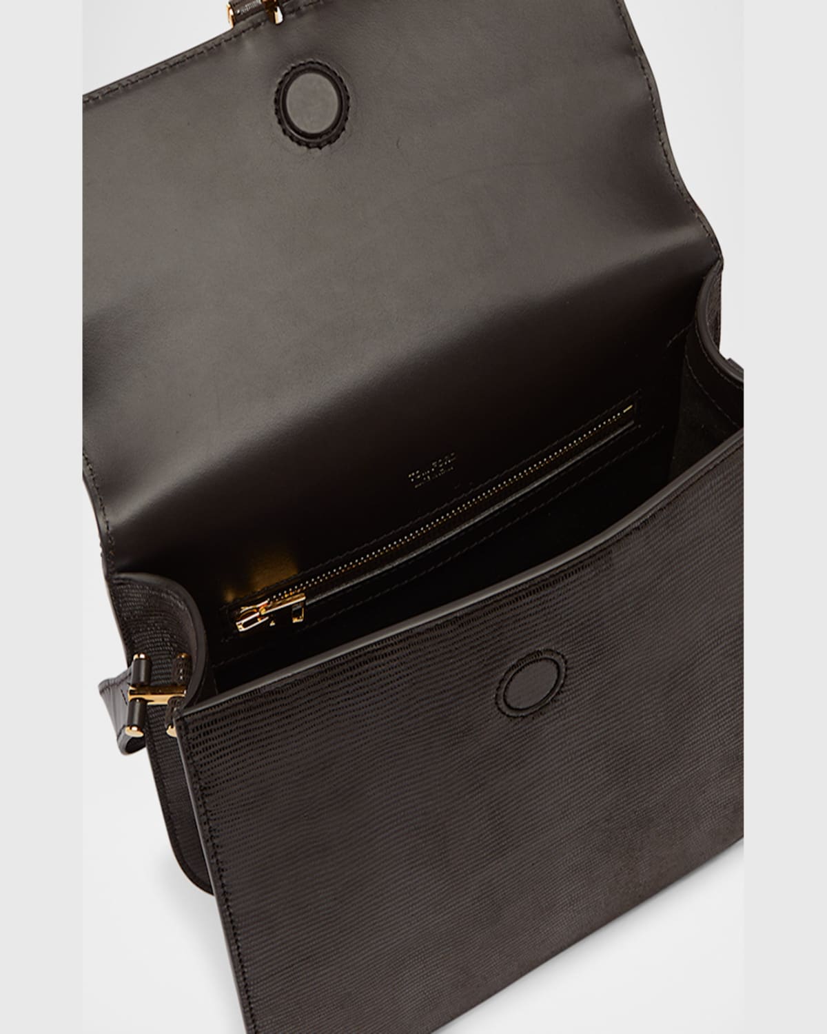Tom Ford Tara Medium Crossbody Bag In Lizard-embossed Suede And Leather In Chocolate
