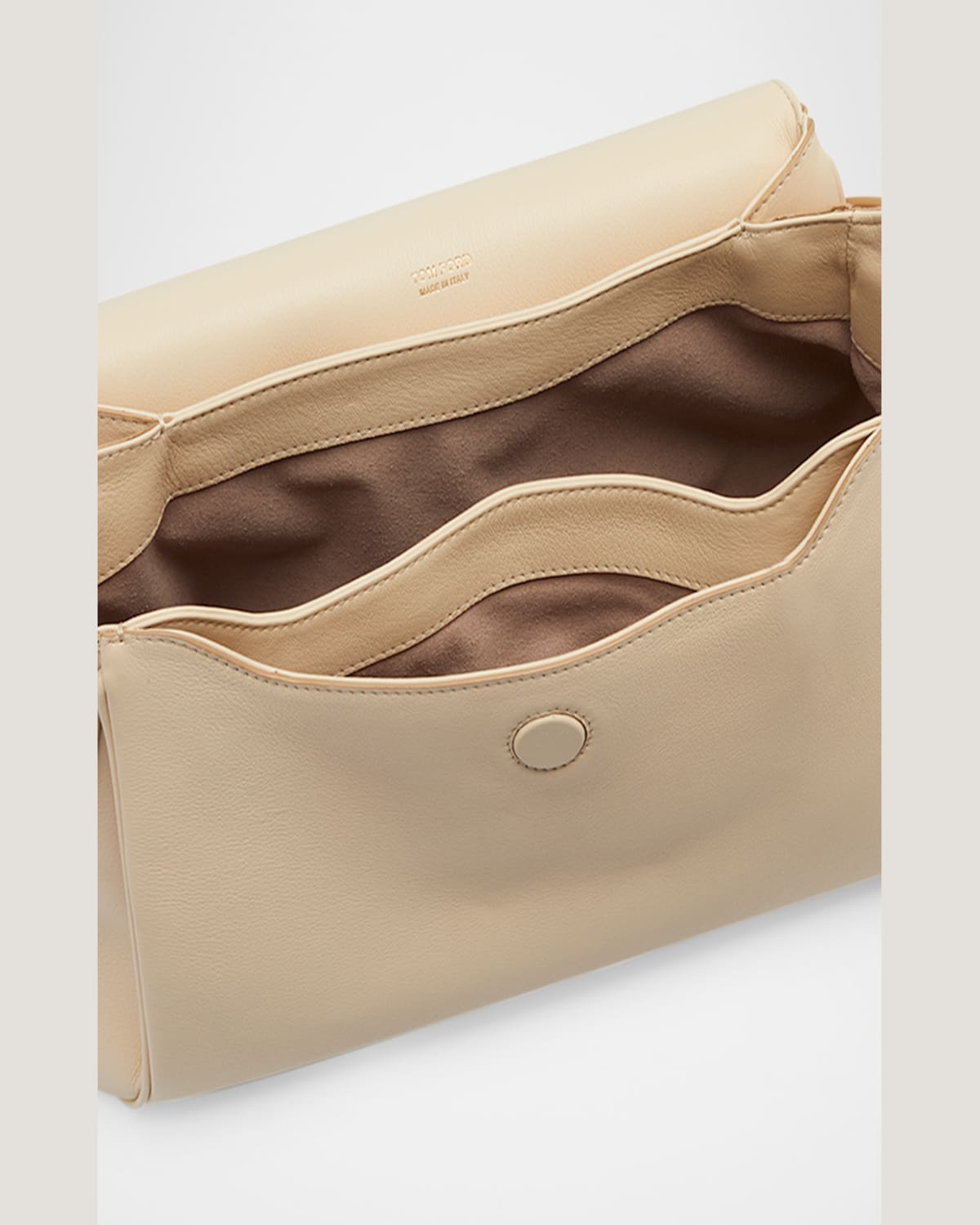 Tom Ford Tara Flap Shoulder Bag In Grain Leather In Cream