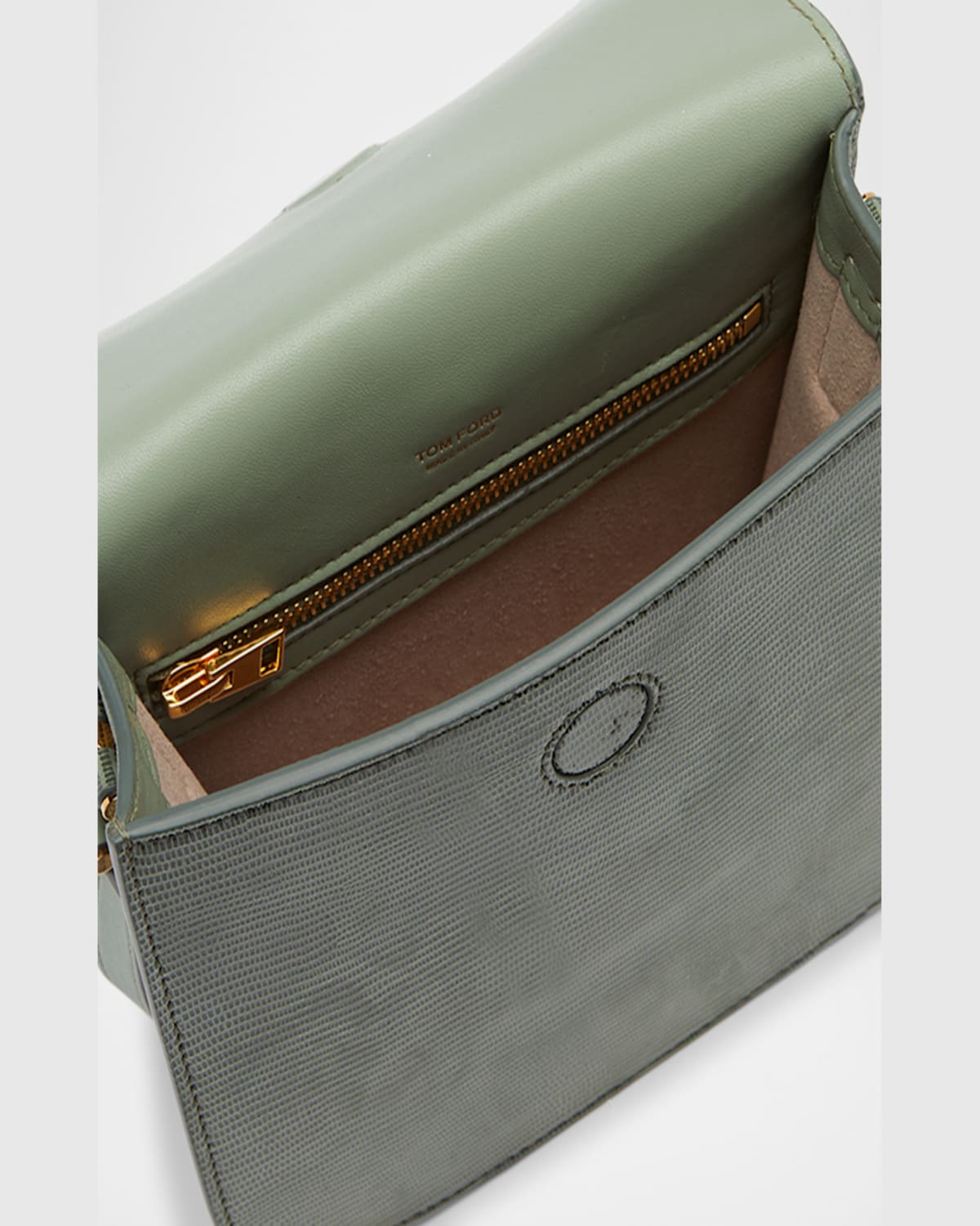 TOM FORD TARA MINI CROSSBODY BAG IN LIZARD-EMBOSSED LEATHER AND SUEDE 