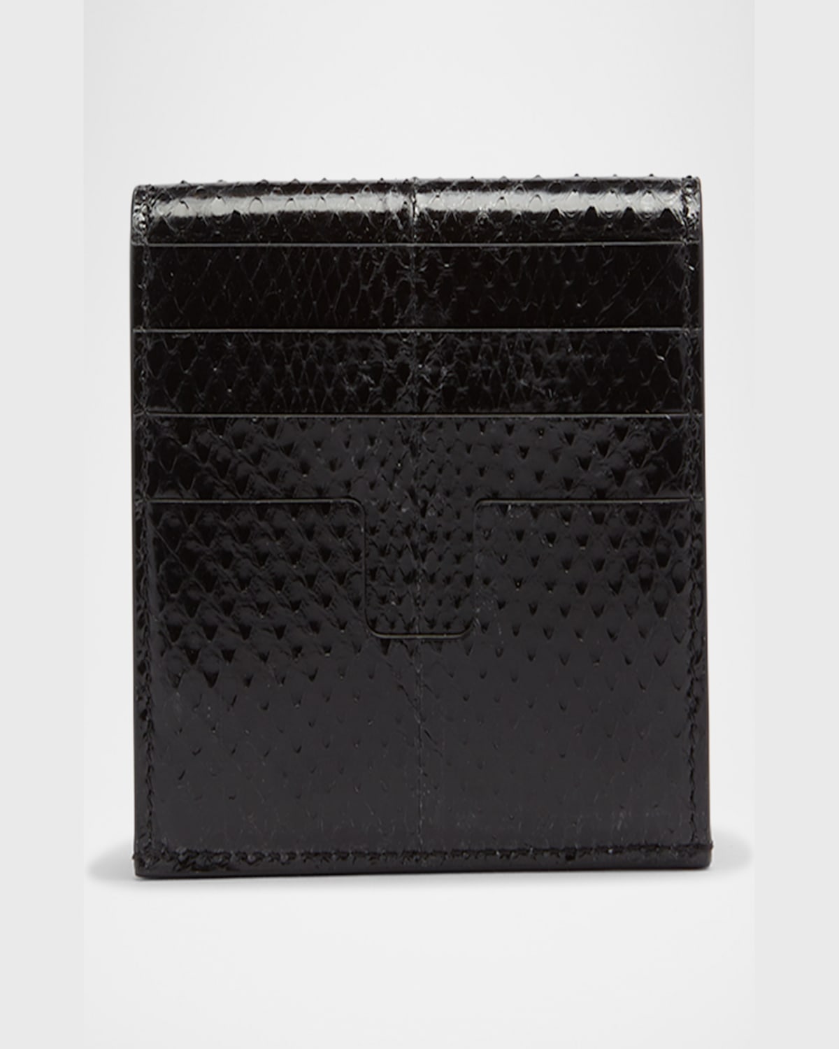 Tom Ford Black Grain Leather Tara Compact Wallet In Black