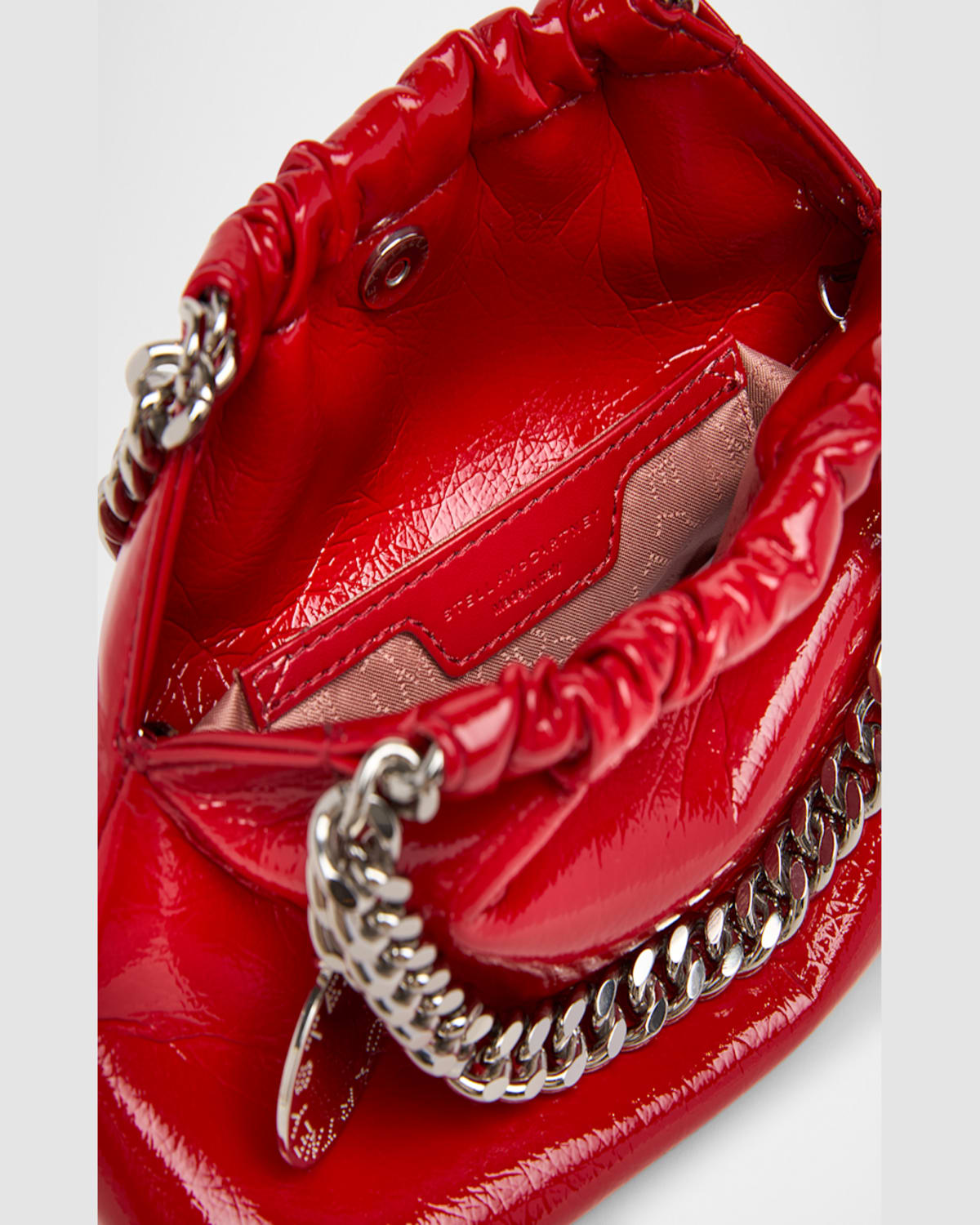 Stella Mccartney Falabella Mini Patent Tote Bag In Red