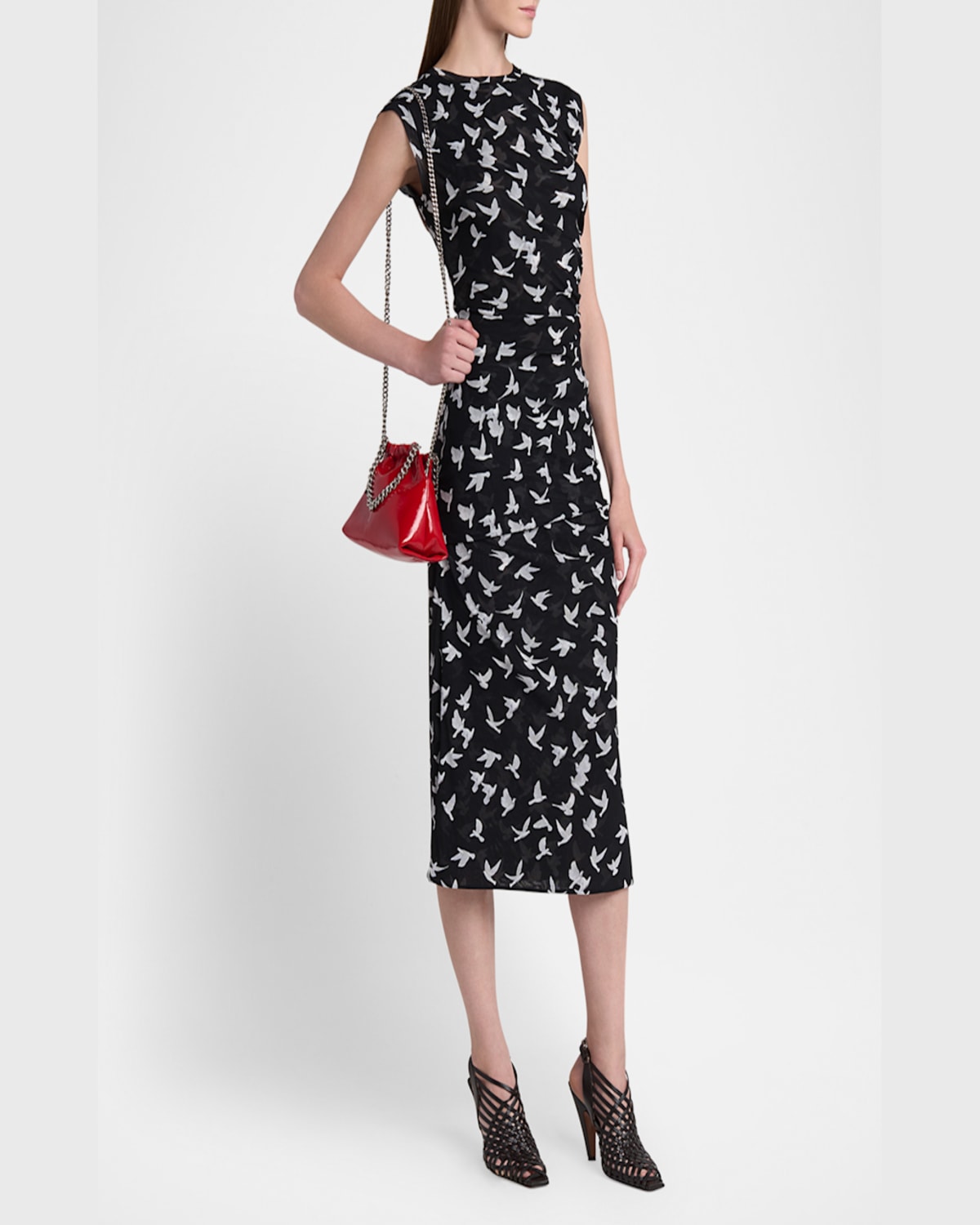 Stella Mccartney Falabella Mini Patent Tote Bag In Red