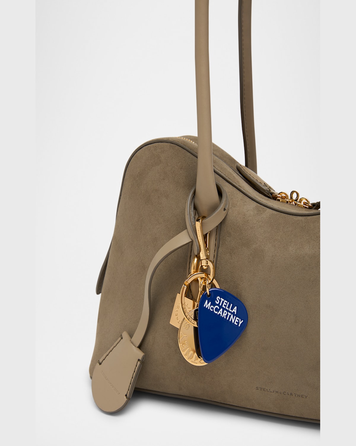 Stella Mccartney Guitar Pick Bag Charm In Vintage Gold