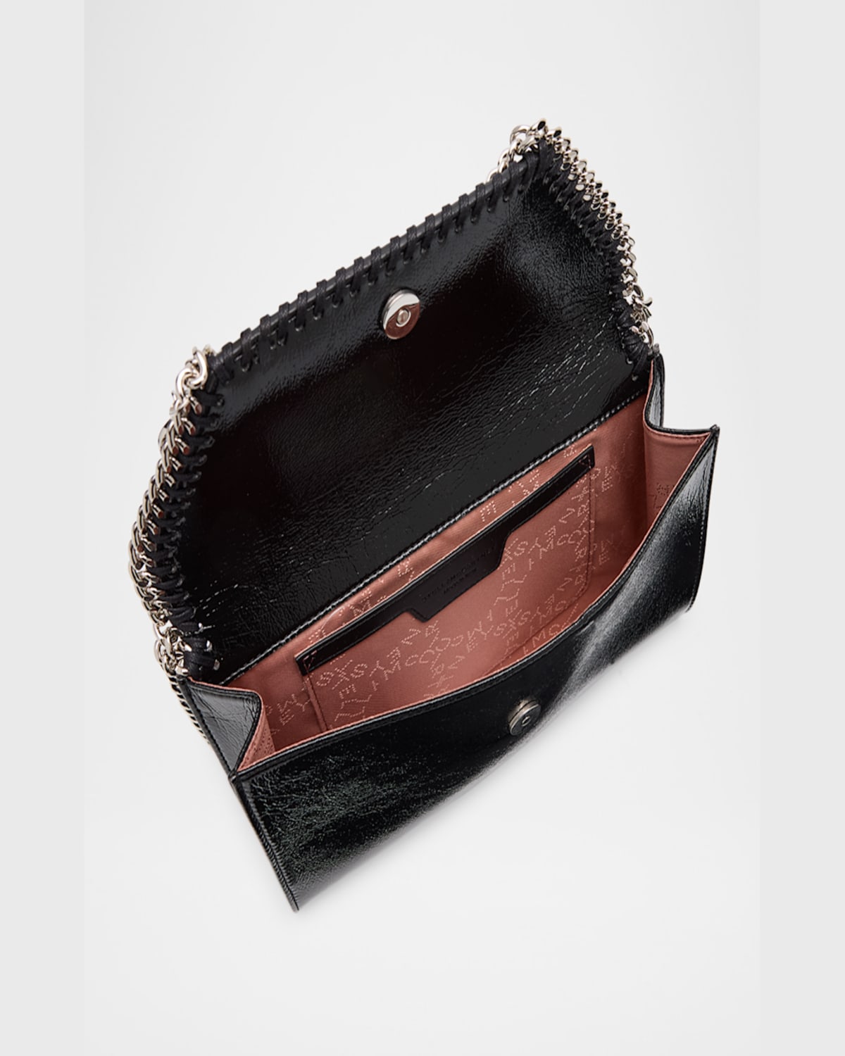 Stella Mccartney Falabella Vegan Leather Wallet On Chain In Black