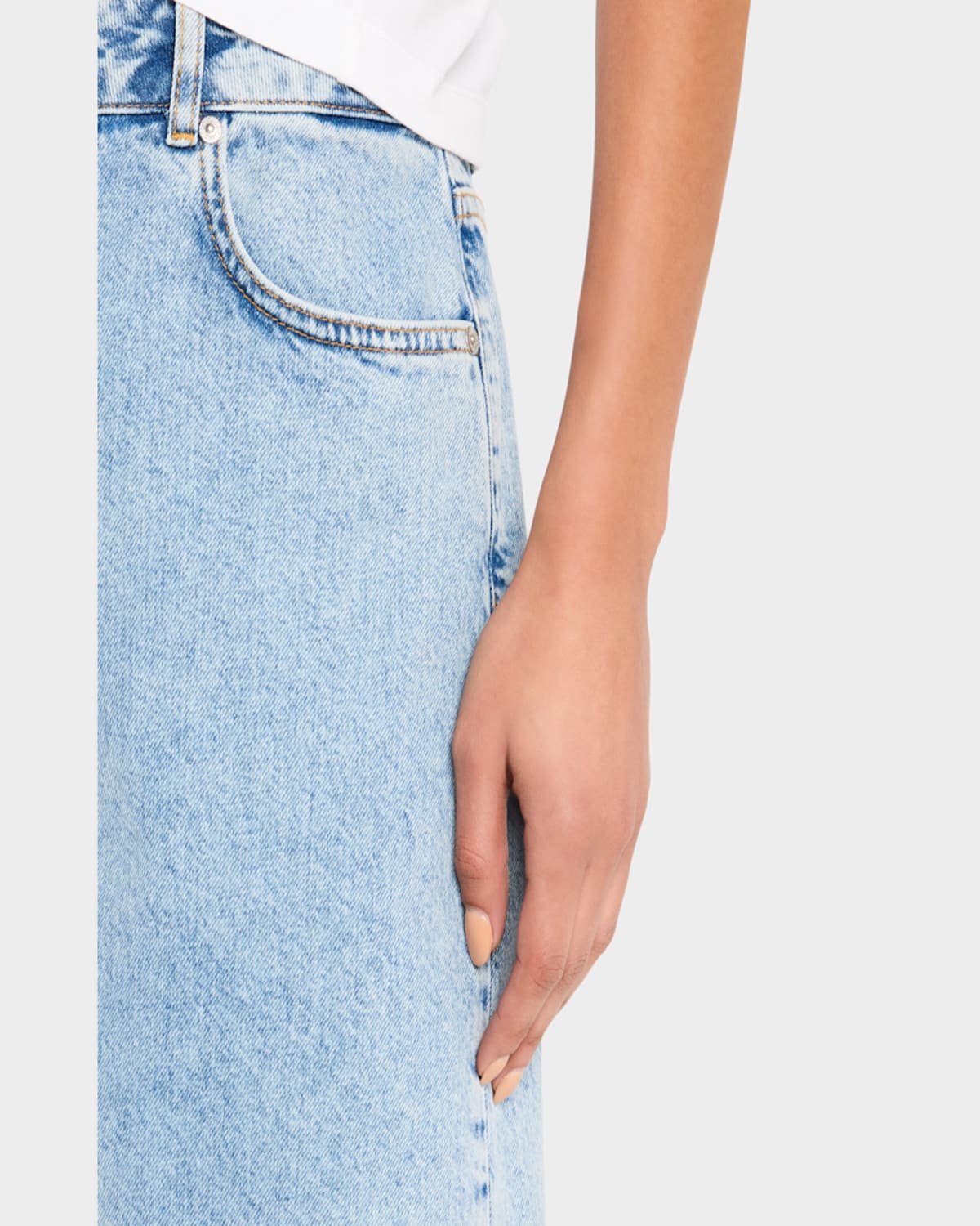 Moschino Jeans Denim Culotte Pants In Multi Light Blue