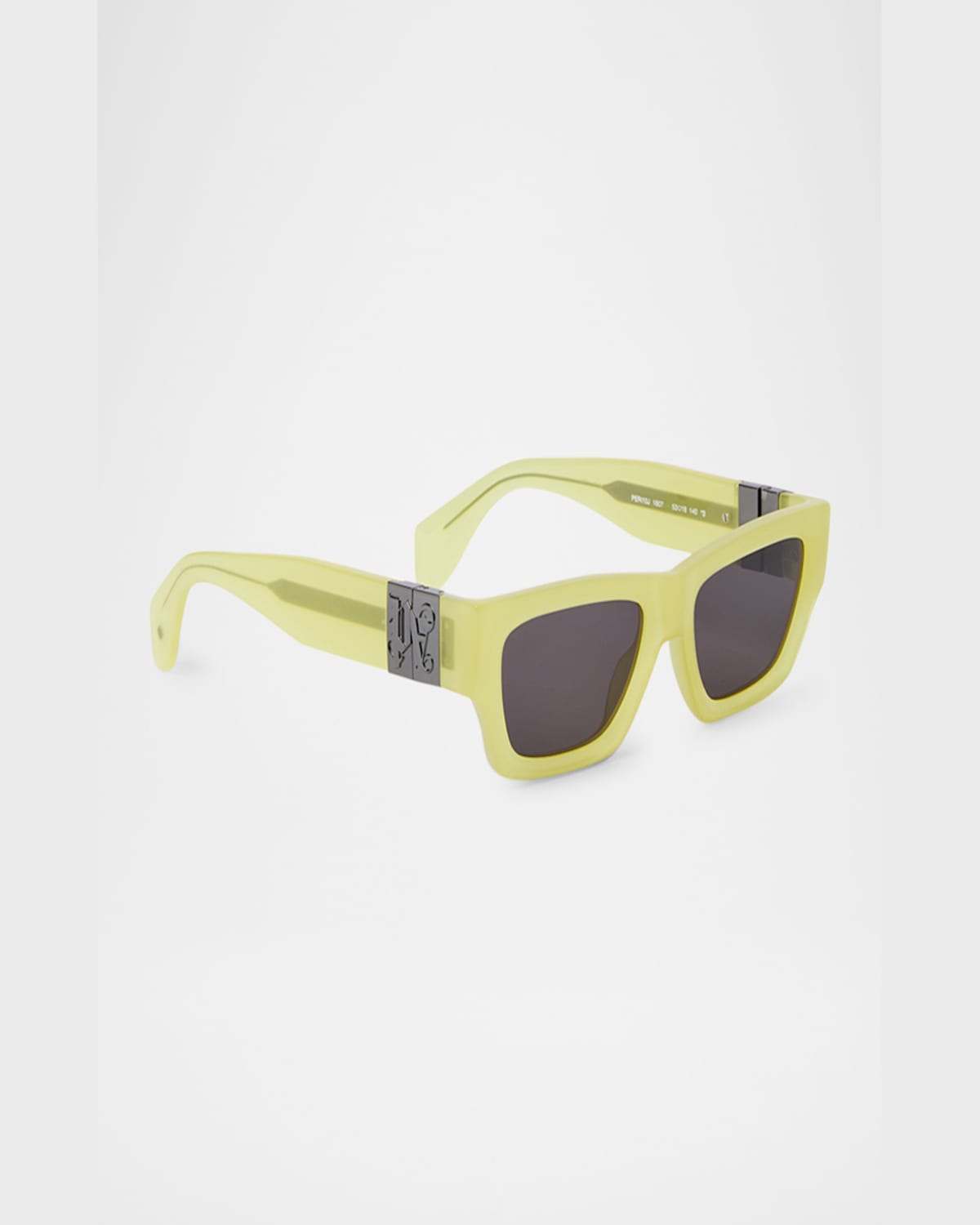 Palm Angels Men's Magnolia Acetate And Metal Rectangle Sunglasses In 11807yellow Dark Grey