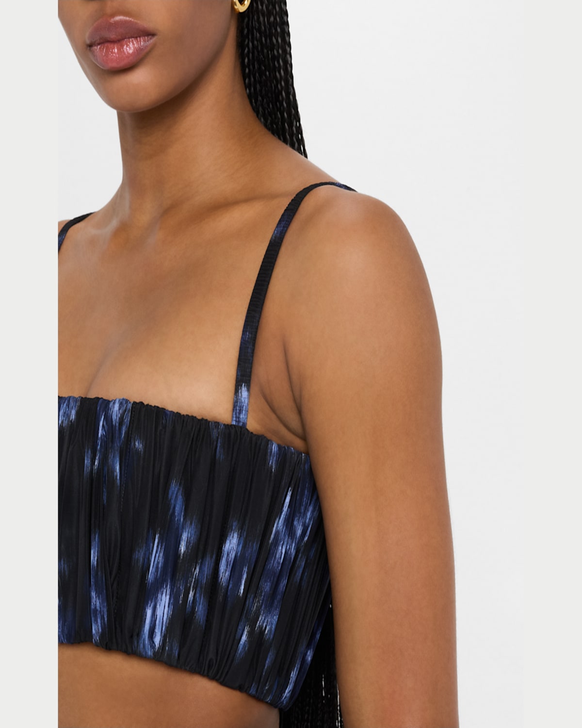 Michael Kors Collection Gathered Bra Top In Rivierabl