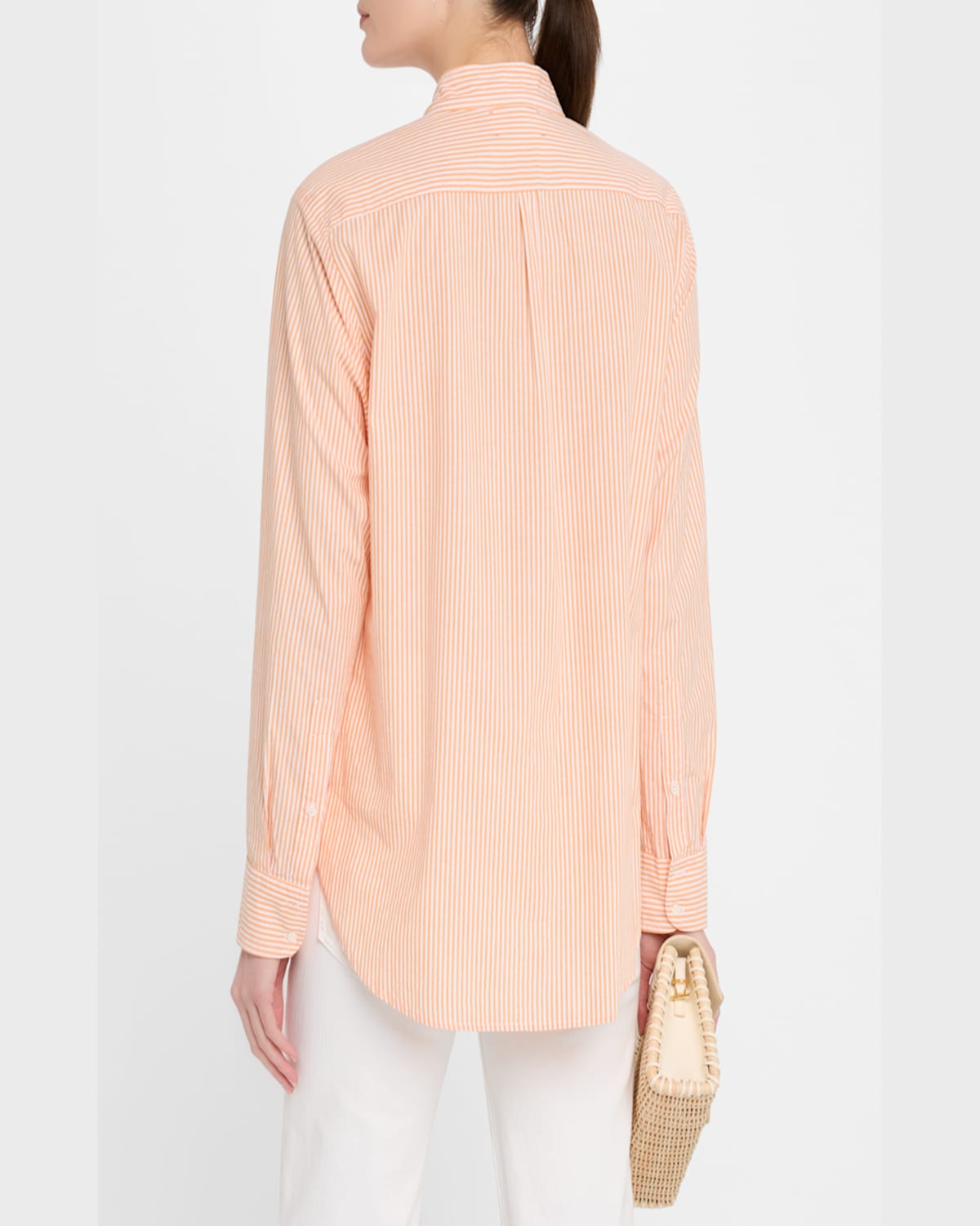 Shop Xirena Beau Striped Button-down Cotton Shirt In Tangerine