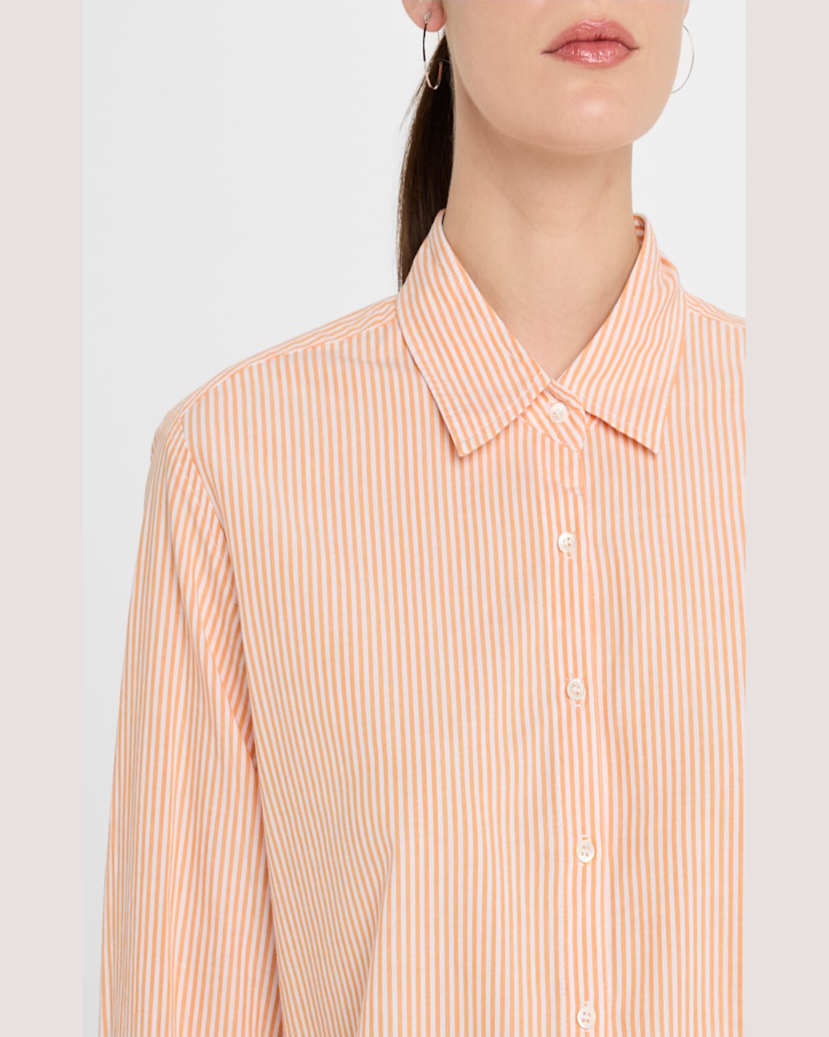 Shop Xirena Beau Striped Button-down Cotton Shirt In Tangerine