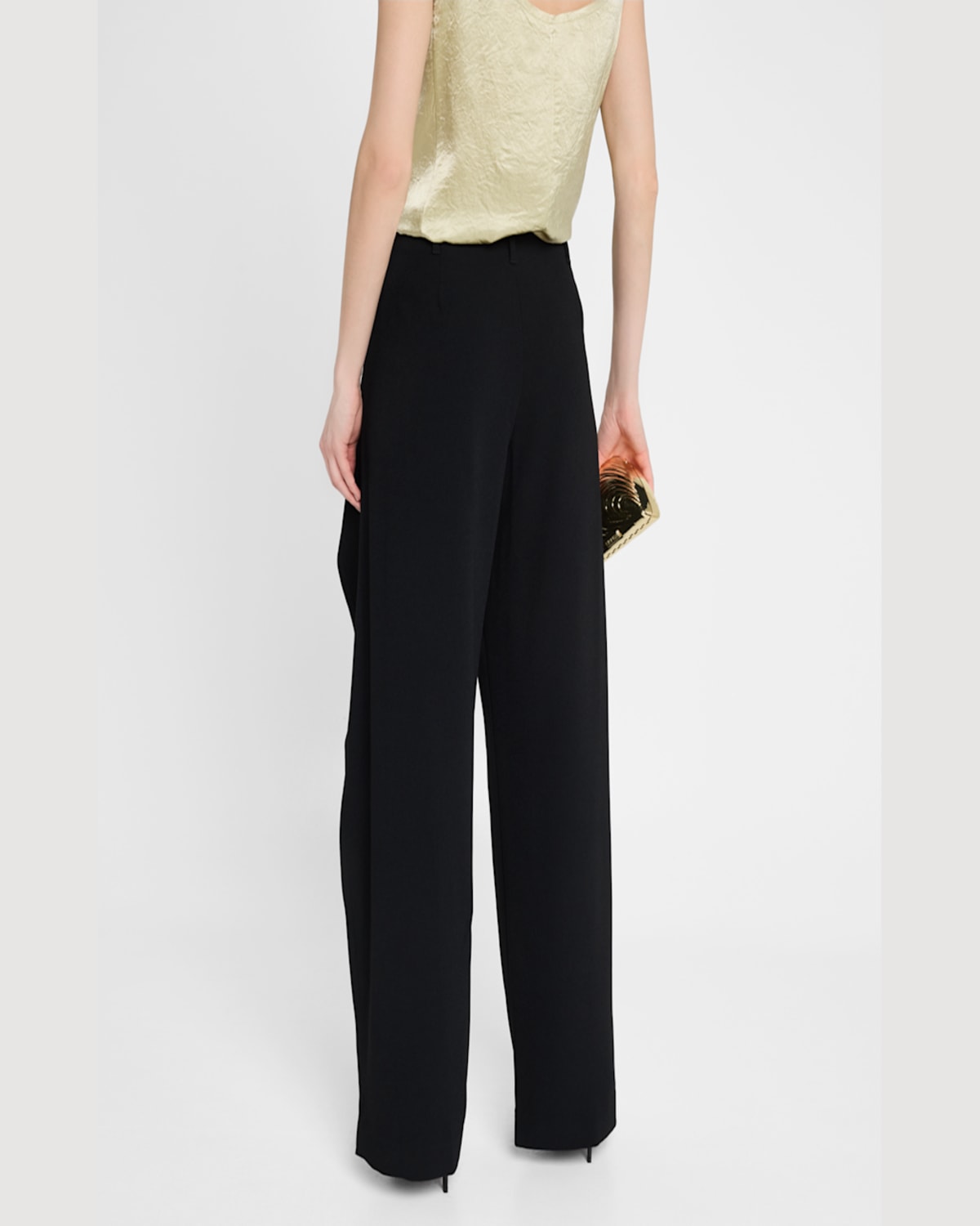 Jason Wu Collection Straight Pant With Side Overlap Soft Crepe In Black