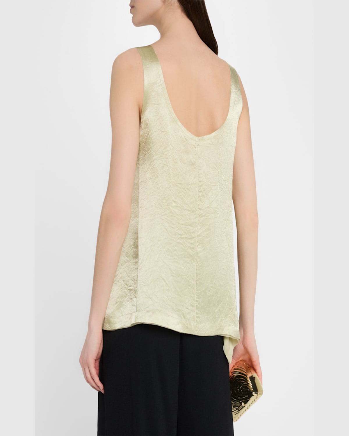 Jason Wu Collection Tank Top With Front Extension Overlap In Pistachio