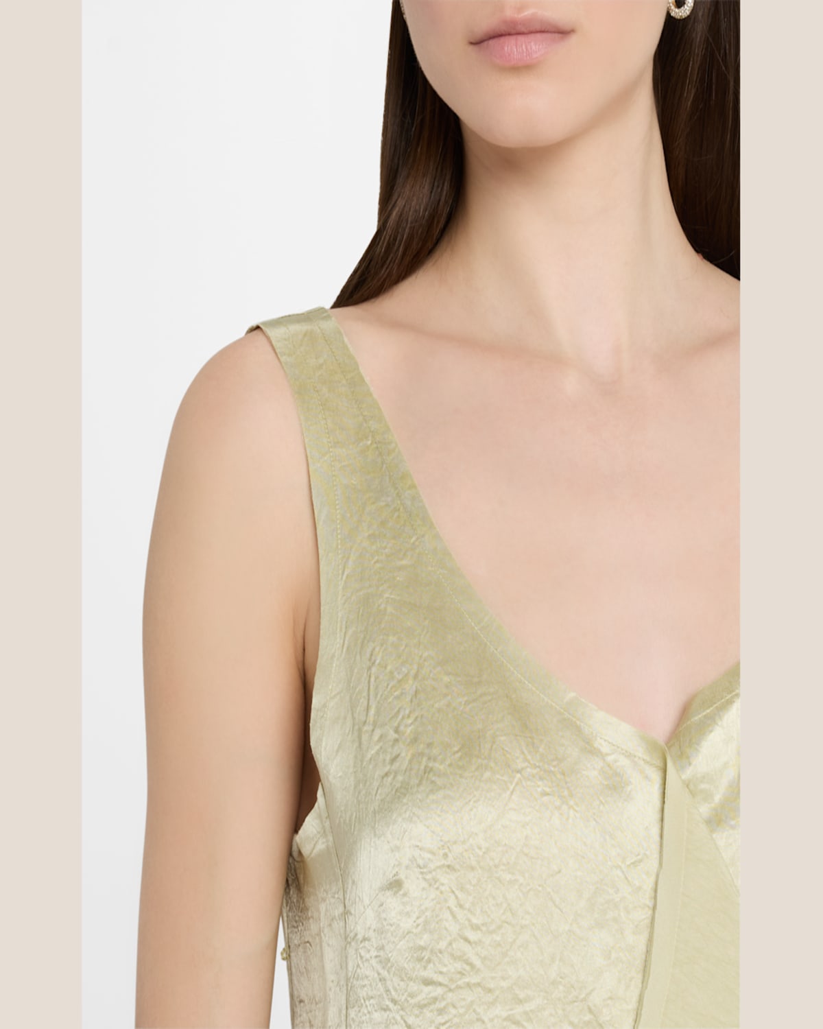 Jason Wu Collection Tank Top With Front Extension Overlap In Pistachio