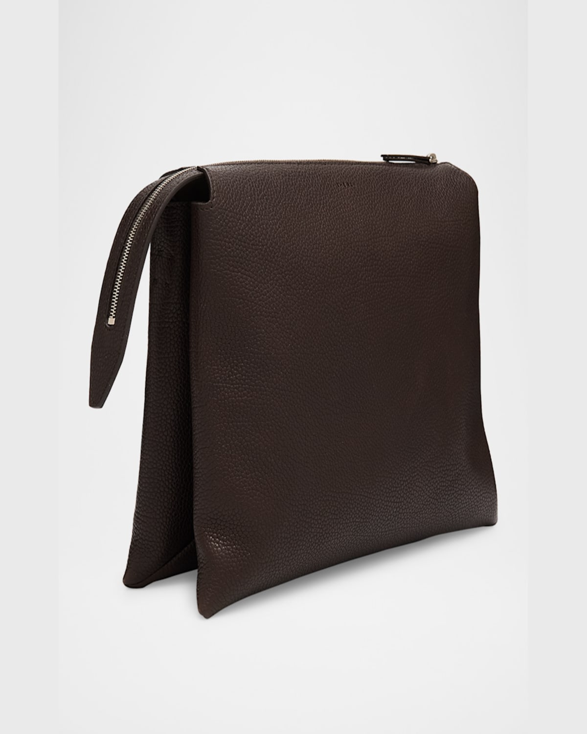 Shop The Row Nu Twin Crossbody Bag In Saddle Grain Leather In Brunette