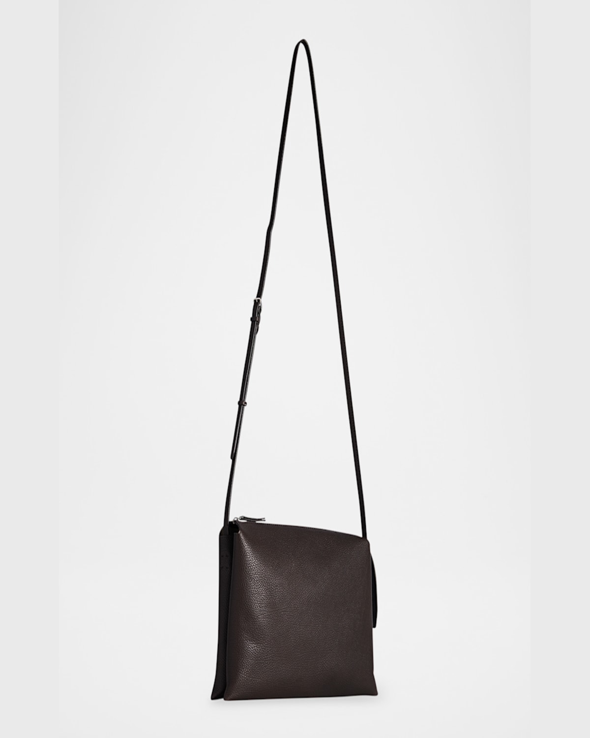THE ROW NU TWIN CROSSBODY BAG IN SADDLE GRAIN LEATHER 