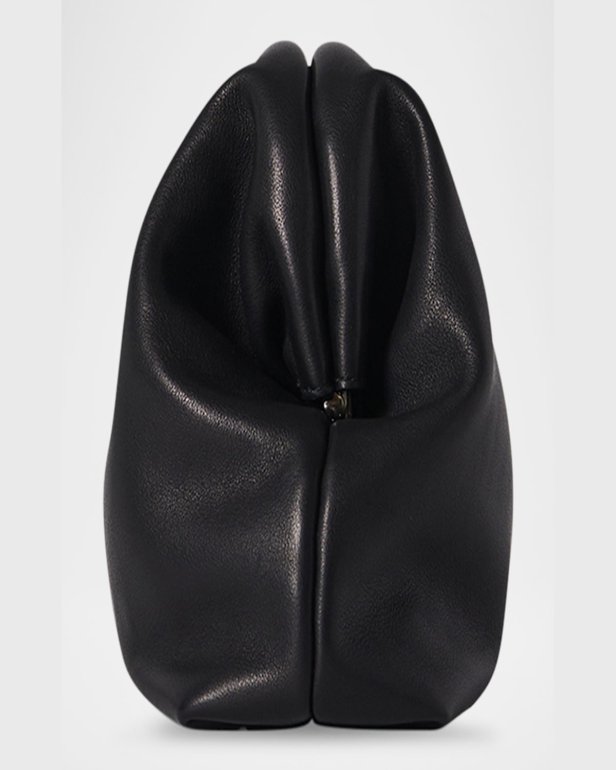 The Row Mira Clutch Bag In Saddle Leather In Black