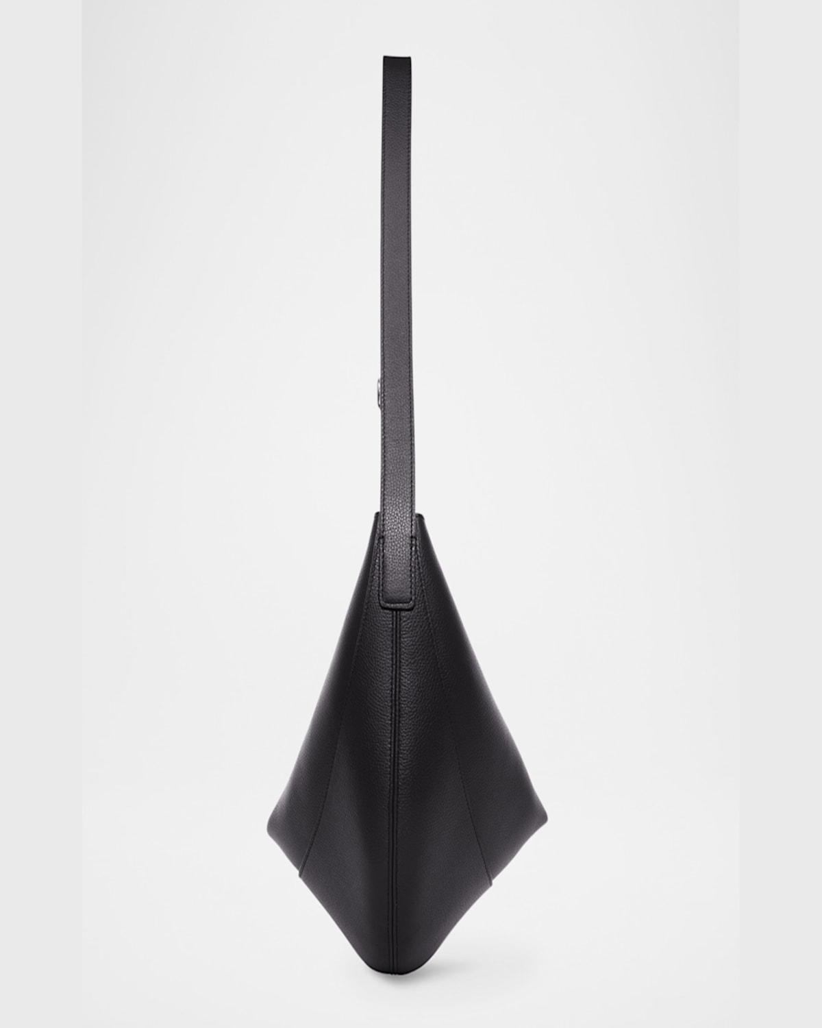The Row Jouve Crescent Leather Shoulder Bag In Black