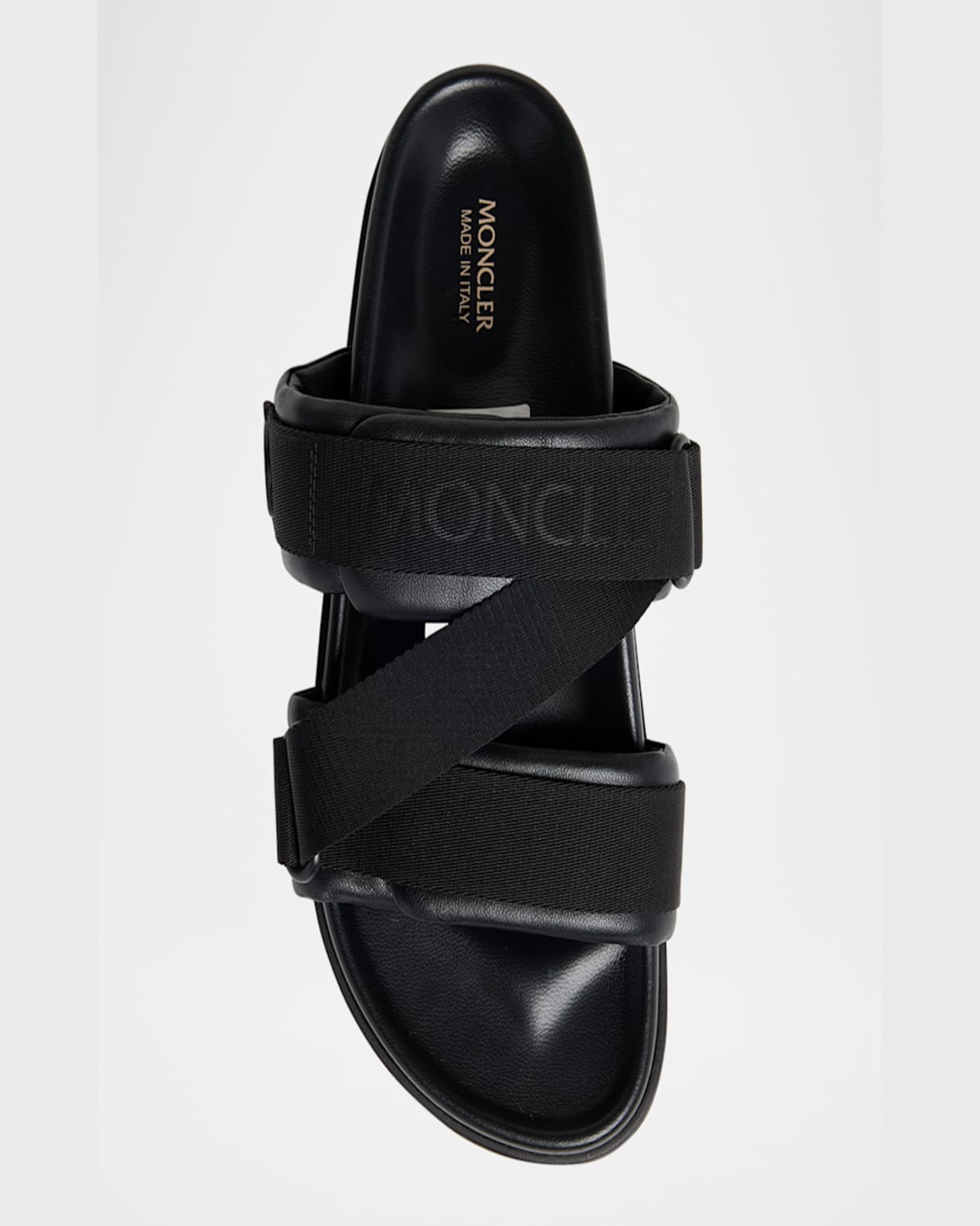 MONCLER MON SUMMER LEATHER CRISSCROSS SANDALS 