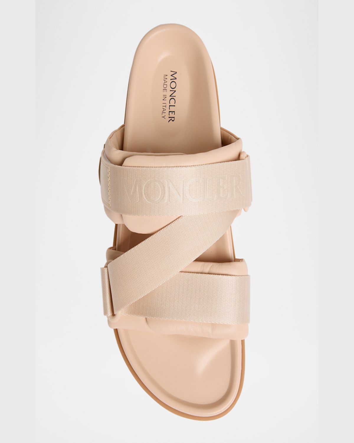 MONCLER MON SUMMER LEATHER CRISSCROSS SANDALS 