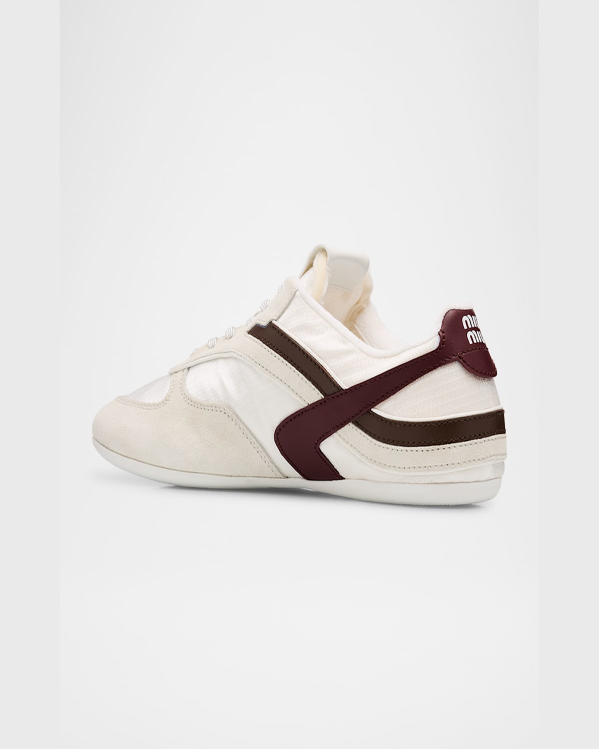 Miu Miu Colorblock Nylon Tech Runner Sneakers In Bianco Amaranto