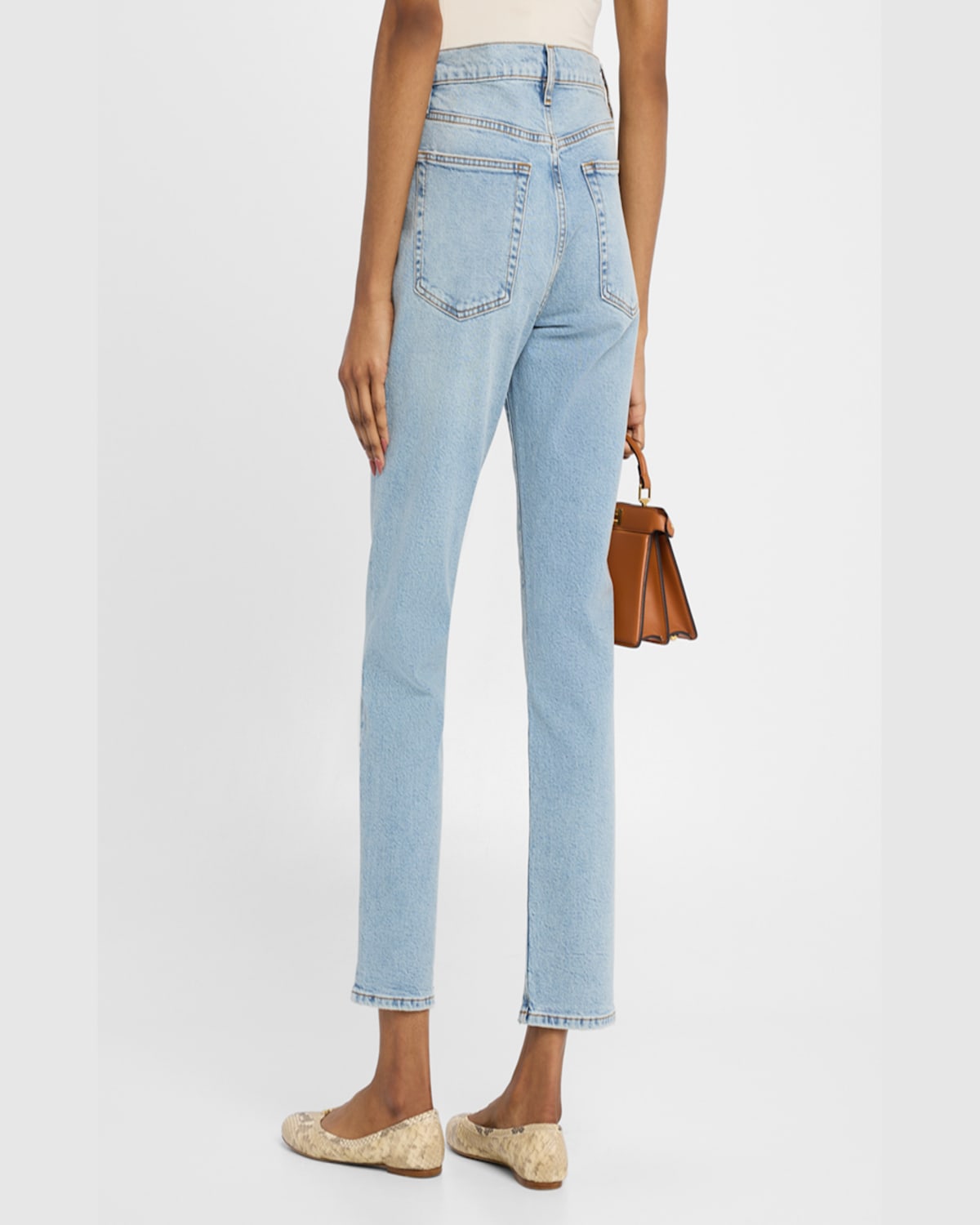 Shop Frame The Borrowed Ankle Jeans In Dolly
