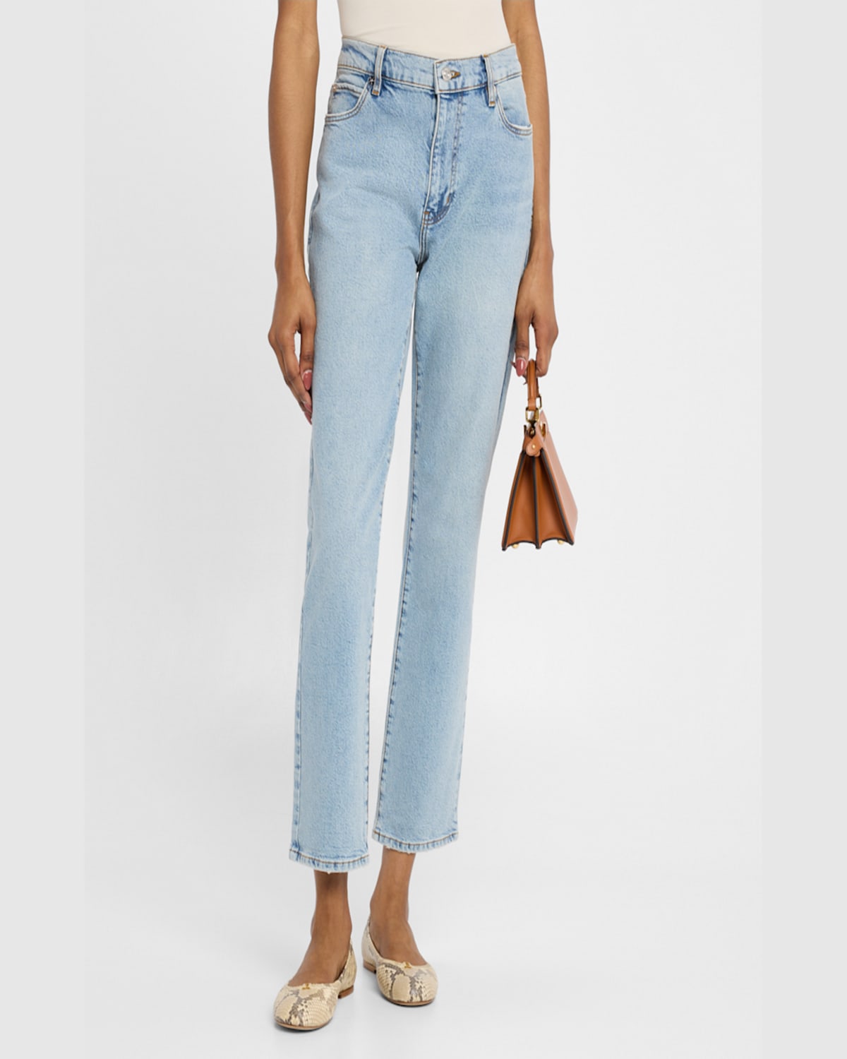 Shop Frame The Borrowed Ankle Jeans In Dolly
