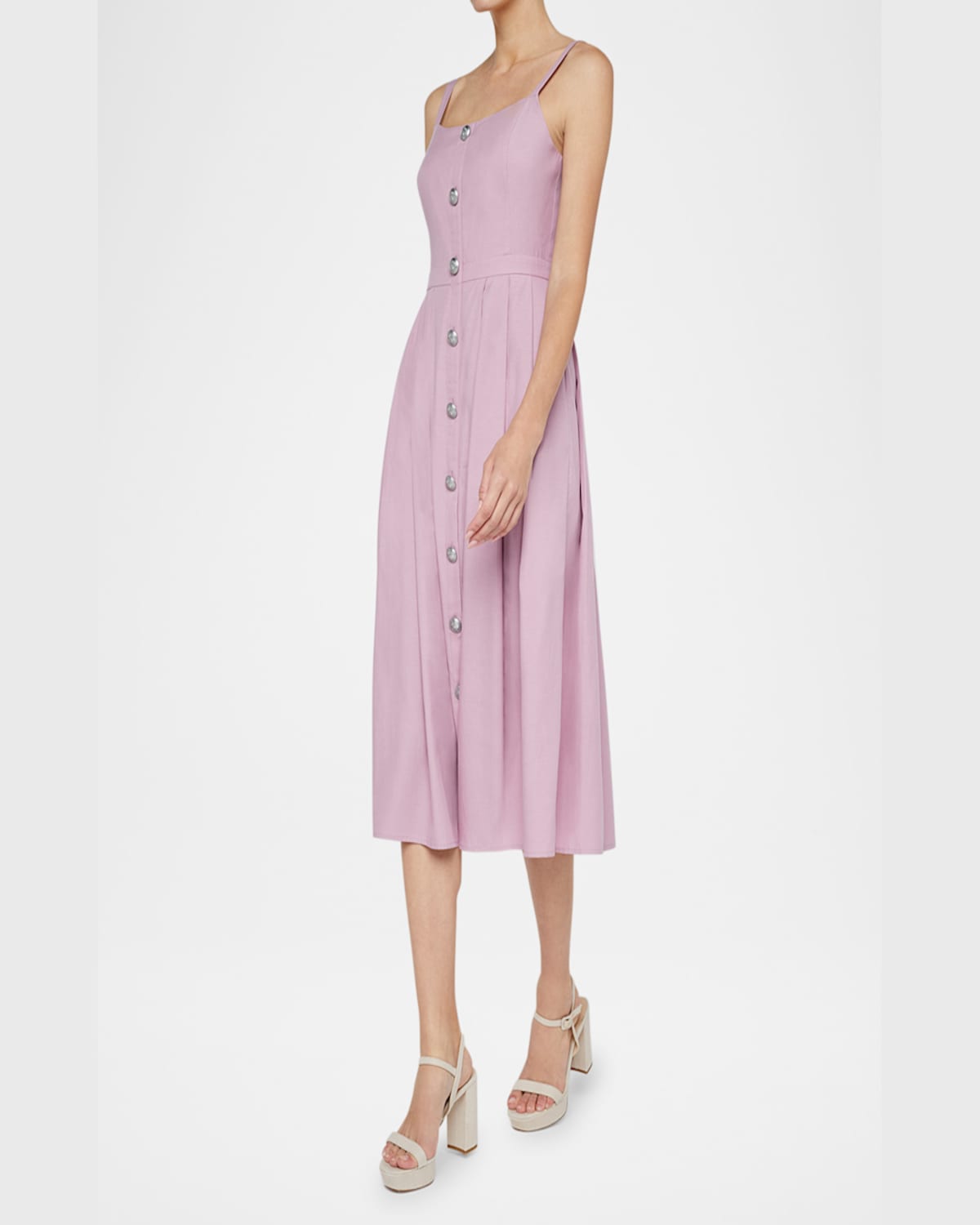 Shop L Agence Esmeralda Sleeveless Midi Dress In Mauve Mist