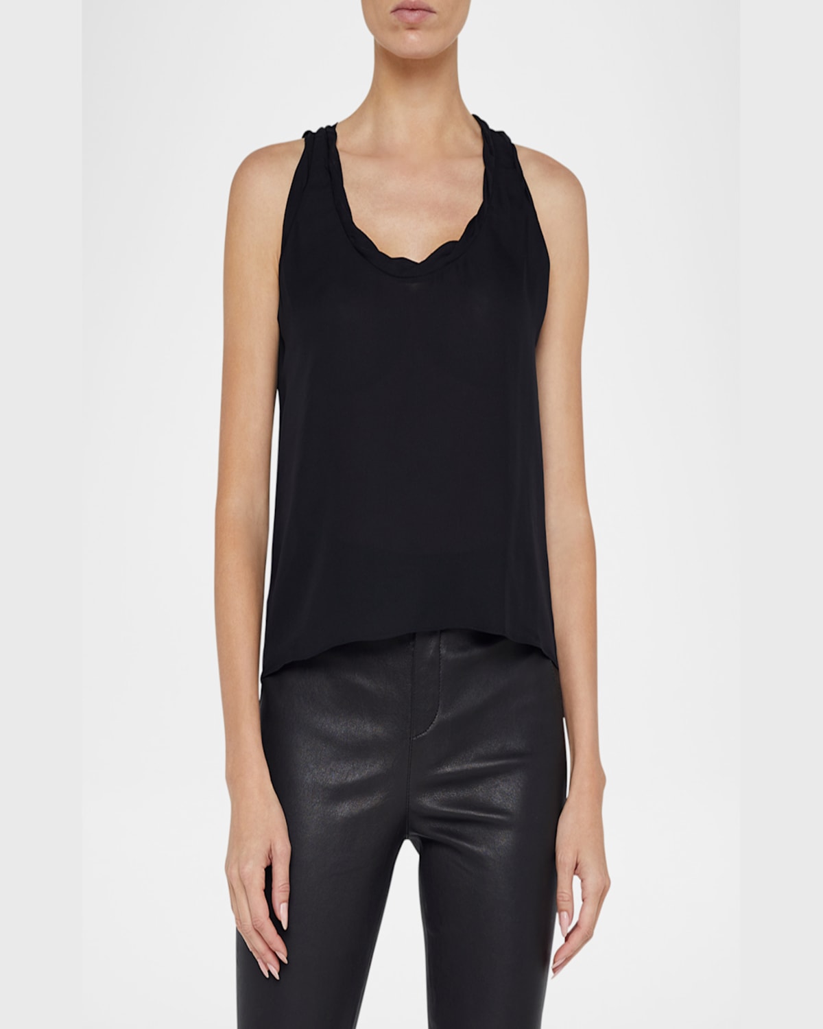L Agence Trixi Twisted Band Tank Top In White