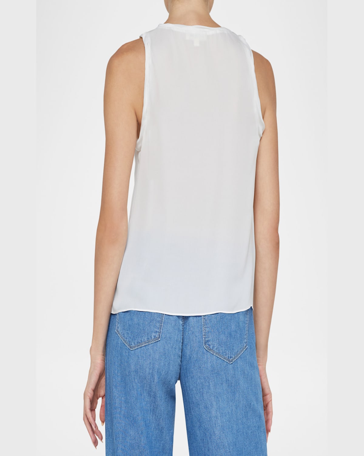 L Agence Trixi Twisted Band Tank Top In White