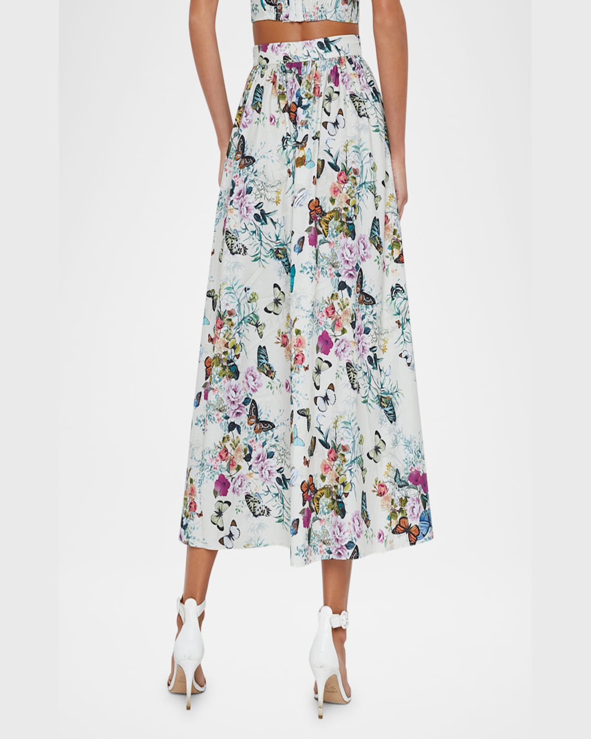 L Agence Seina Front Placket Midi Skirt In V Wh M Charonda Btrfly