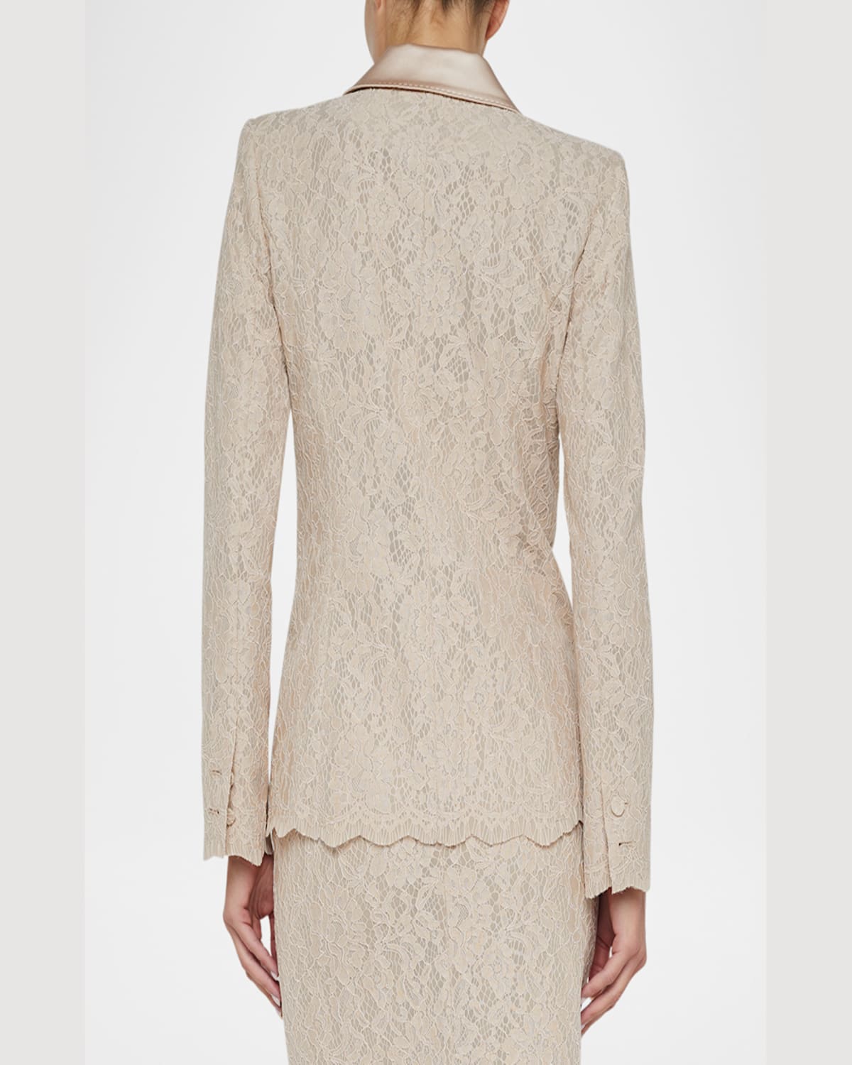 L Agence Clementine Lace Blazer In Doeskin