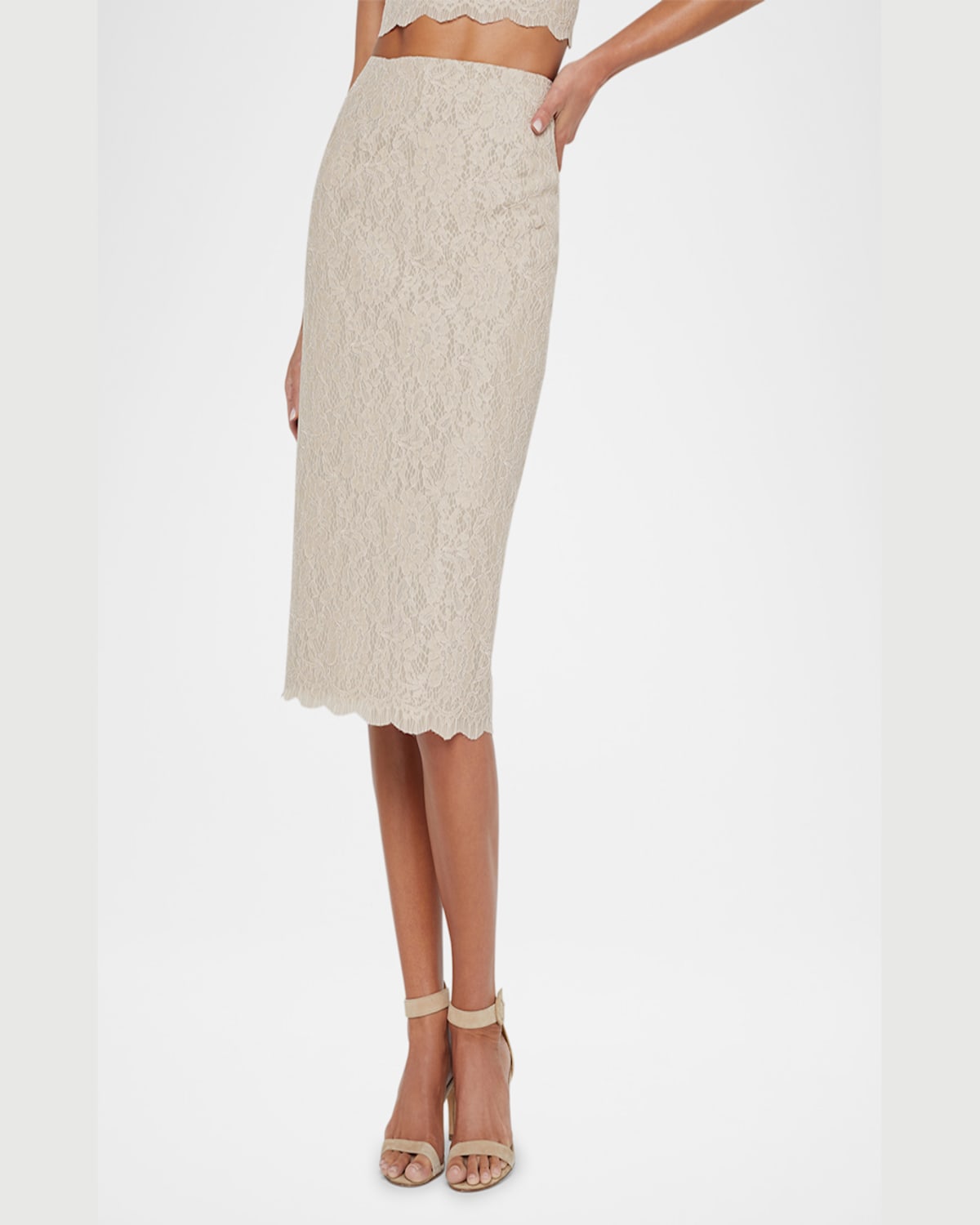 L Agence Royal Pencil Skirt In Doe Skin In Doeskin